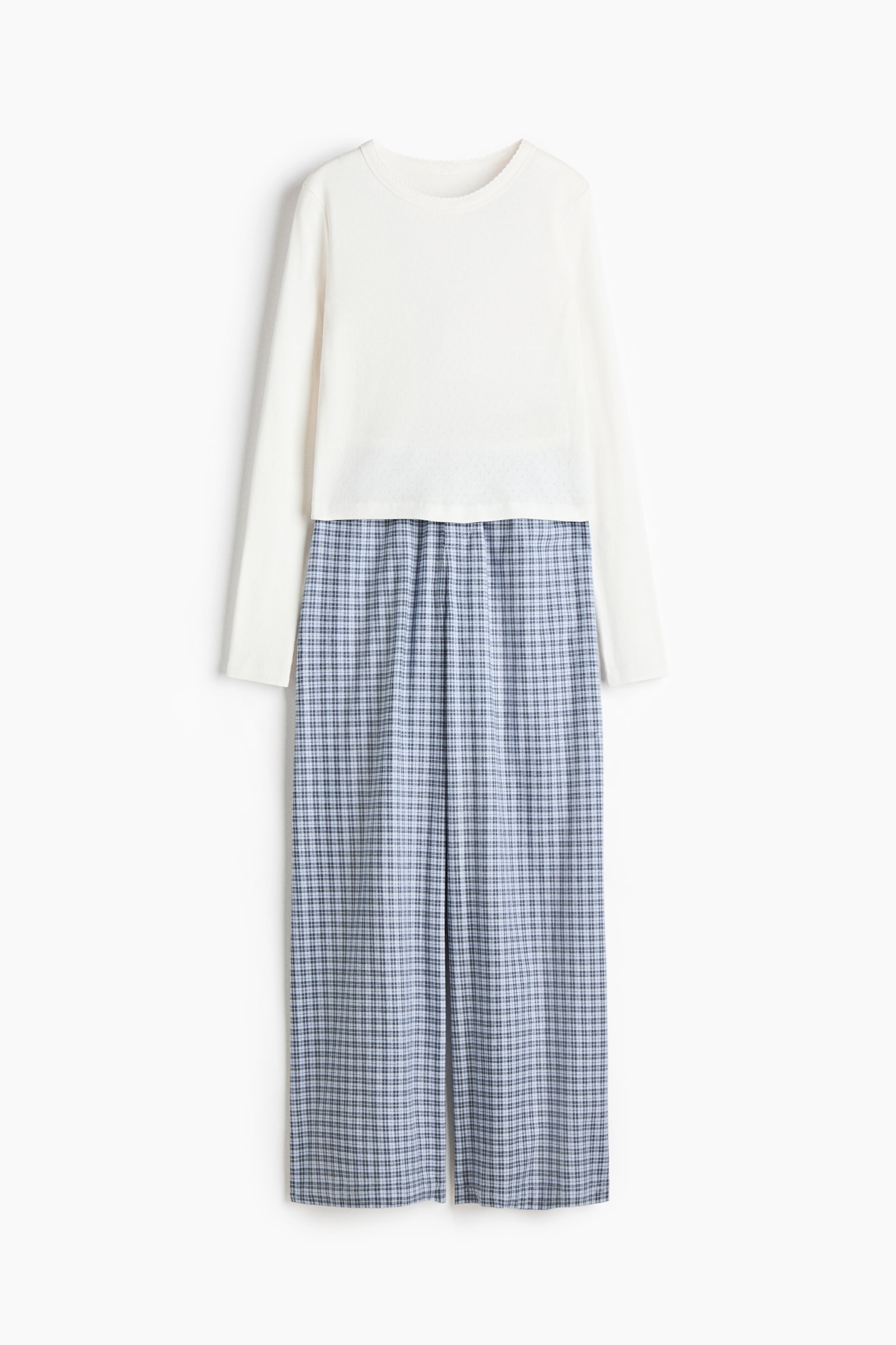 Cotton pyjamas - Light blue/Checked