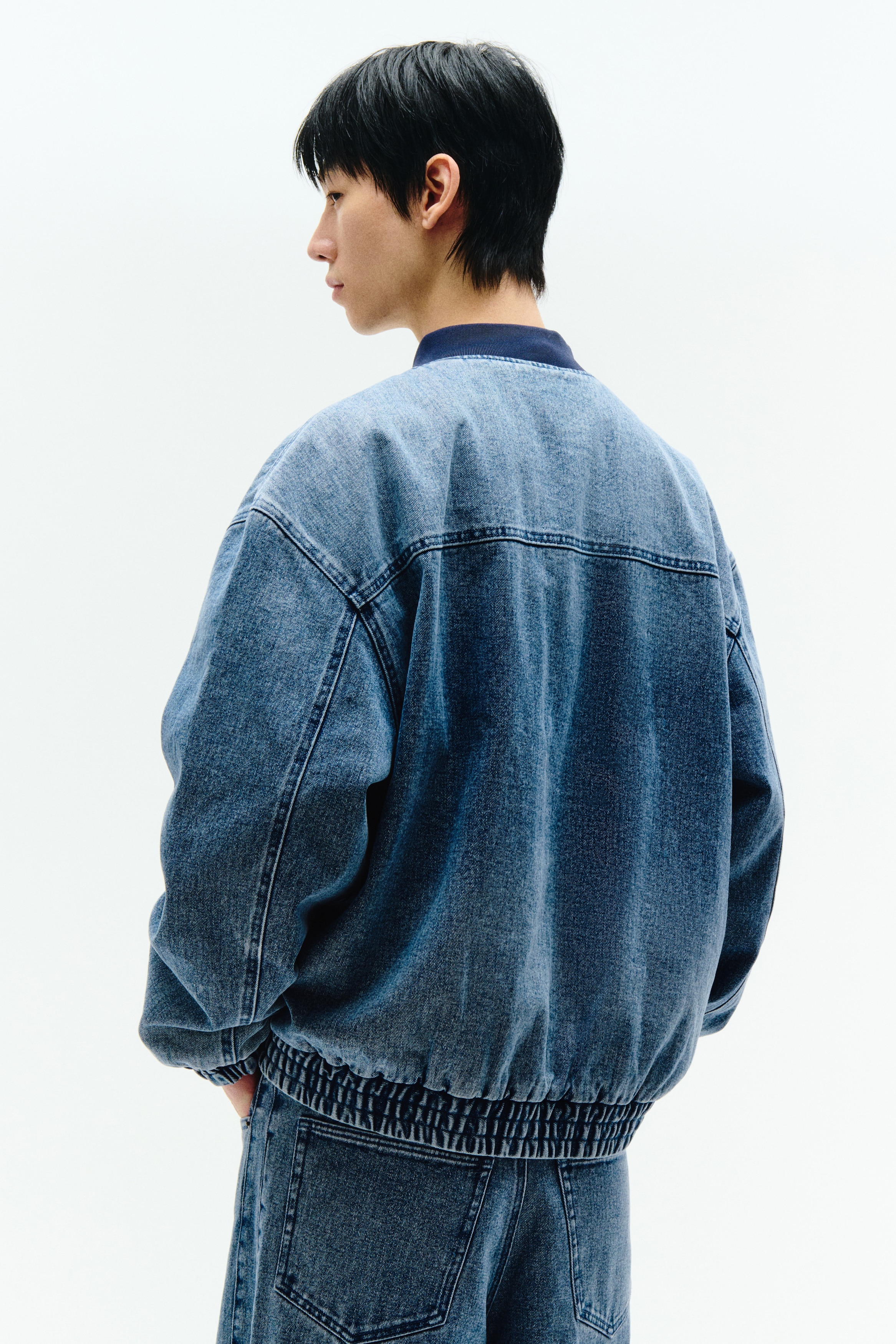 パッデッドデニムジャケット - デニムブラック - Men | H&M JP