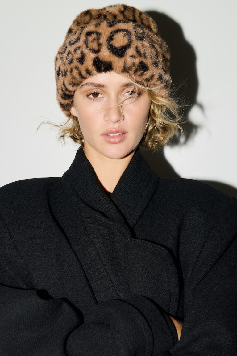 Cappelli Cappello Leopardato H&m Cappotto Monopetto Cappotto