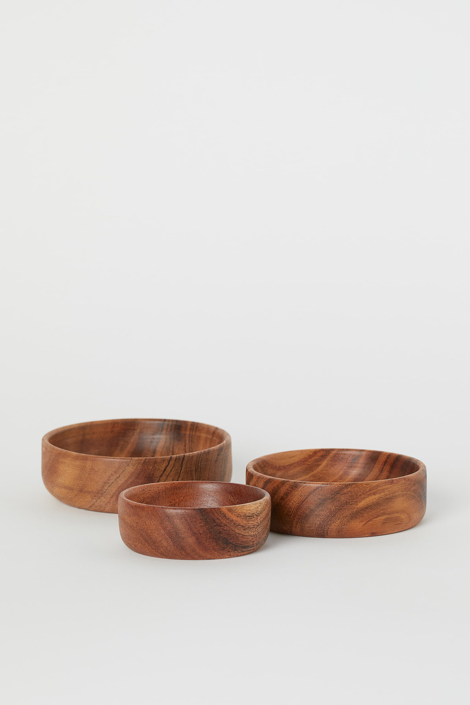 3-pack wooden bowls - Brown/Acacia wood/Black - 2