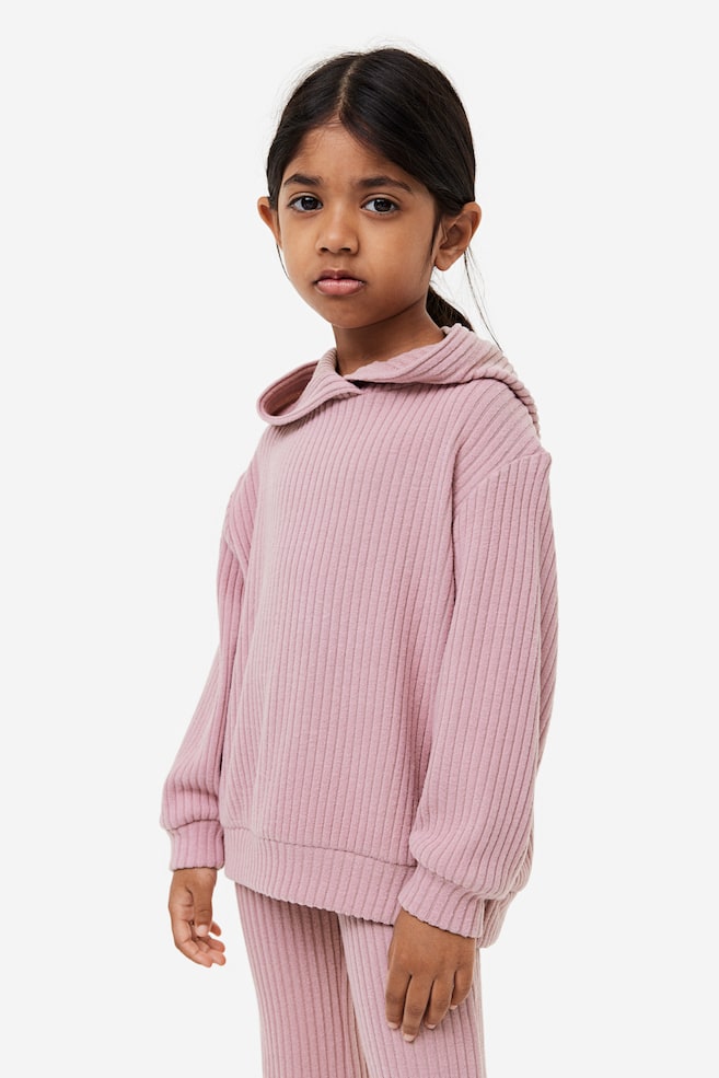 2-piece hoodie and leggings set - Pink/Pink/Rainbow-striped/Light beige marl/Purple/dc - 5