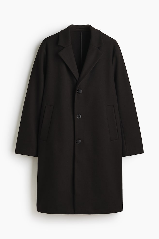 Single Breasted Coat - Black - 1