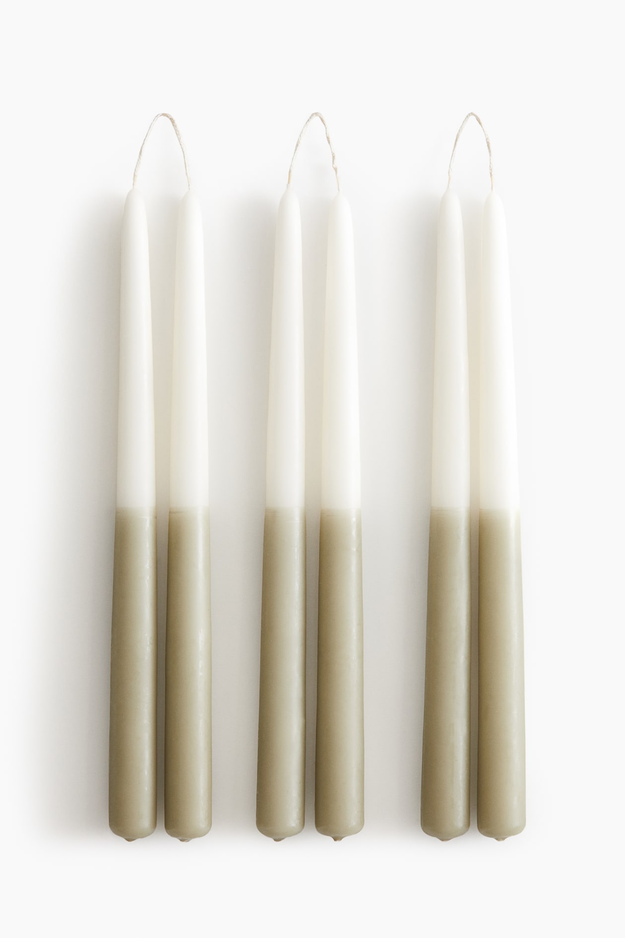 Lot de 6 bougies à effet teinture par immersion - Vert sauge - Home All ...
