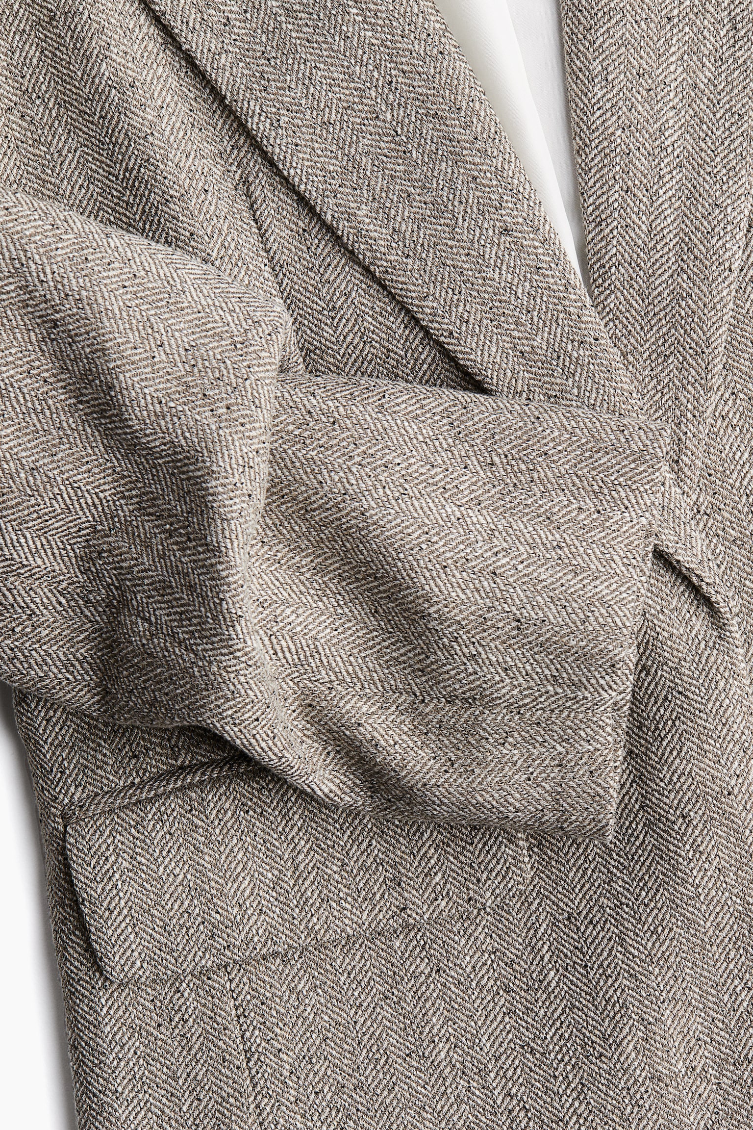 Gathered-sleeve blazer - Beige/Herringbone-patterned/Light beige/Black/Grey marl - 5