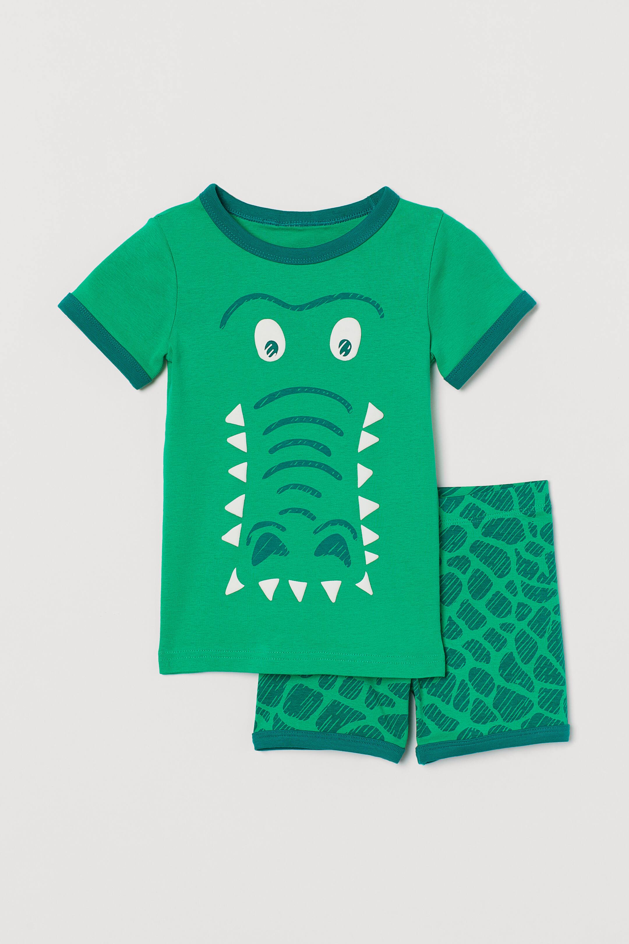 View larger image: Jersey pyjamas - Green/Crocodile - Kids | H&M HK 1