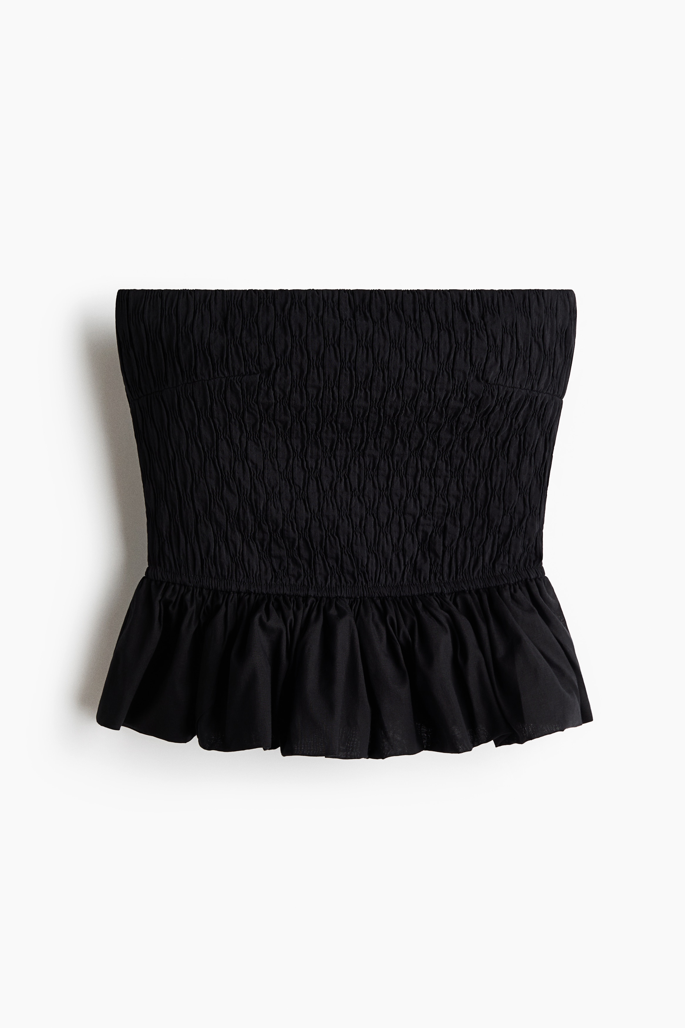 Bandeau-Top mit Peplum - Schwarz