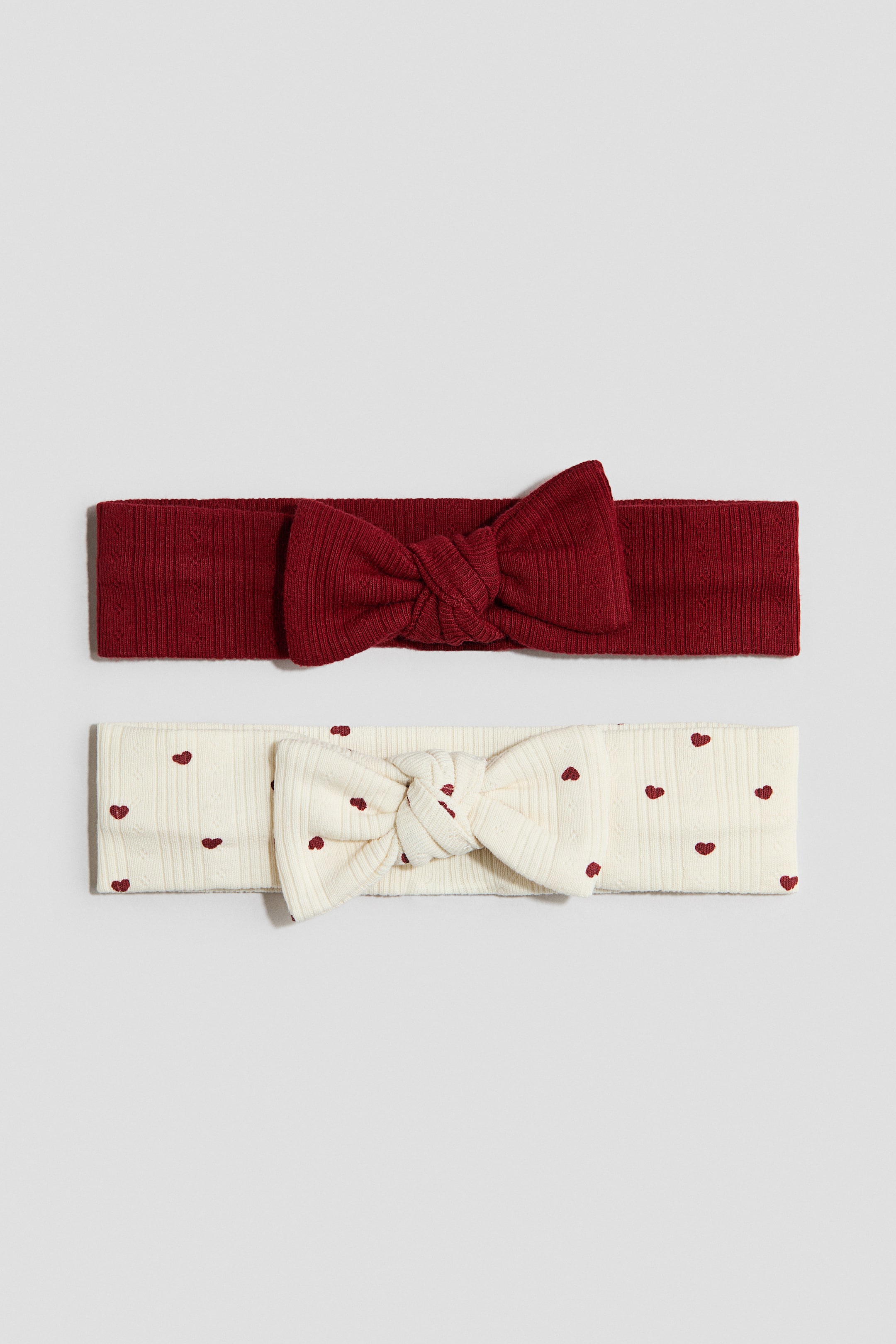 View larger image: 2-pack bow-detail hairbands - Dark red/Hearts - Kids | H&M 1