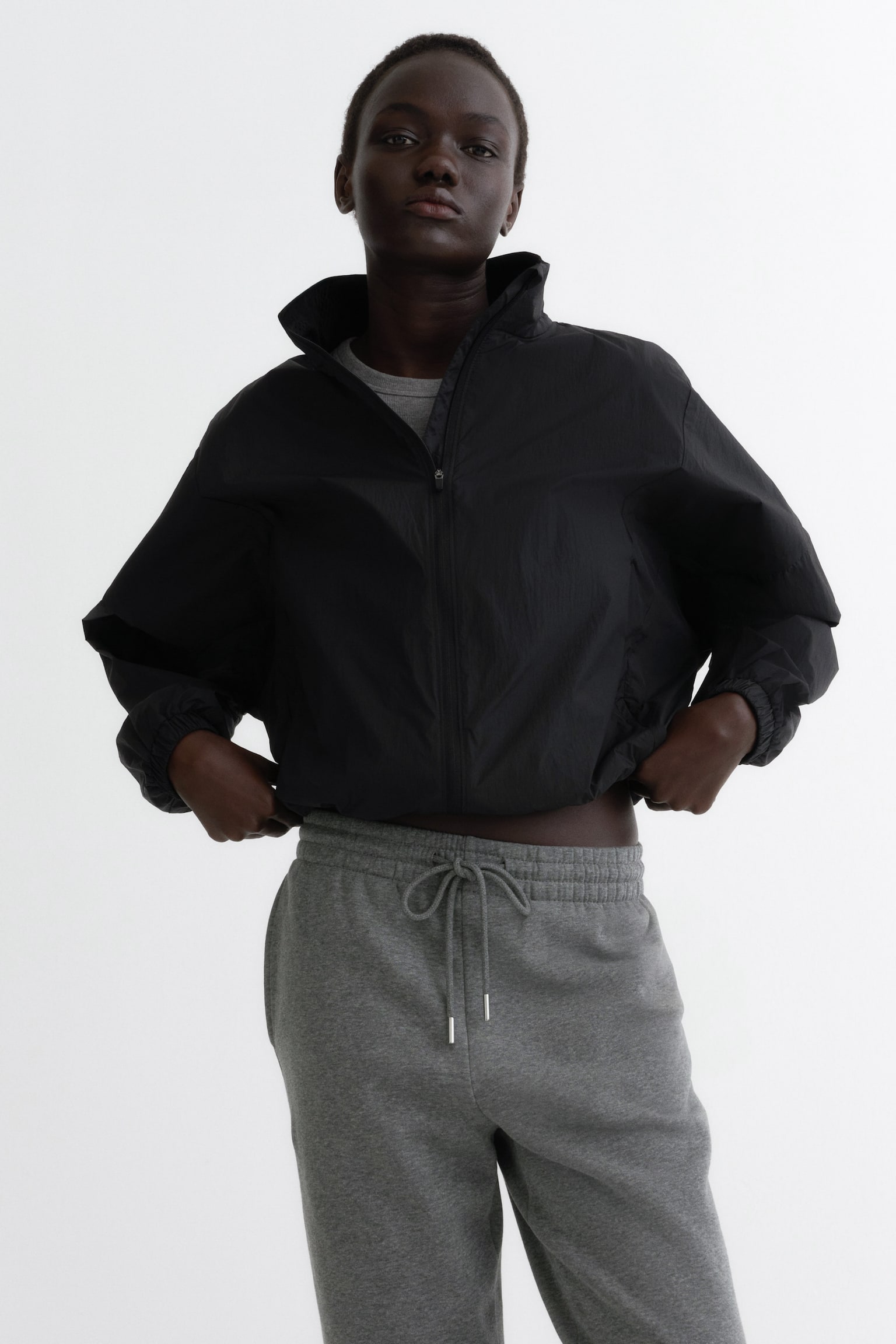 Cotton-blend Sweatpants - Gray melange/Black/Gray/Light beige/Dark forest green/Light gray melange - 4