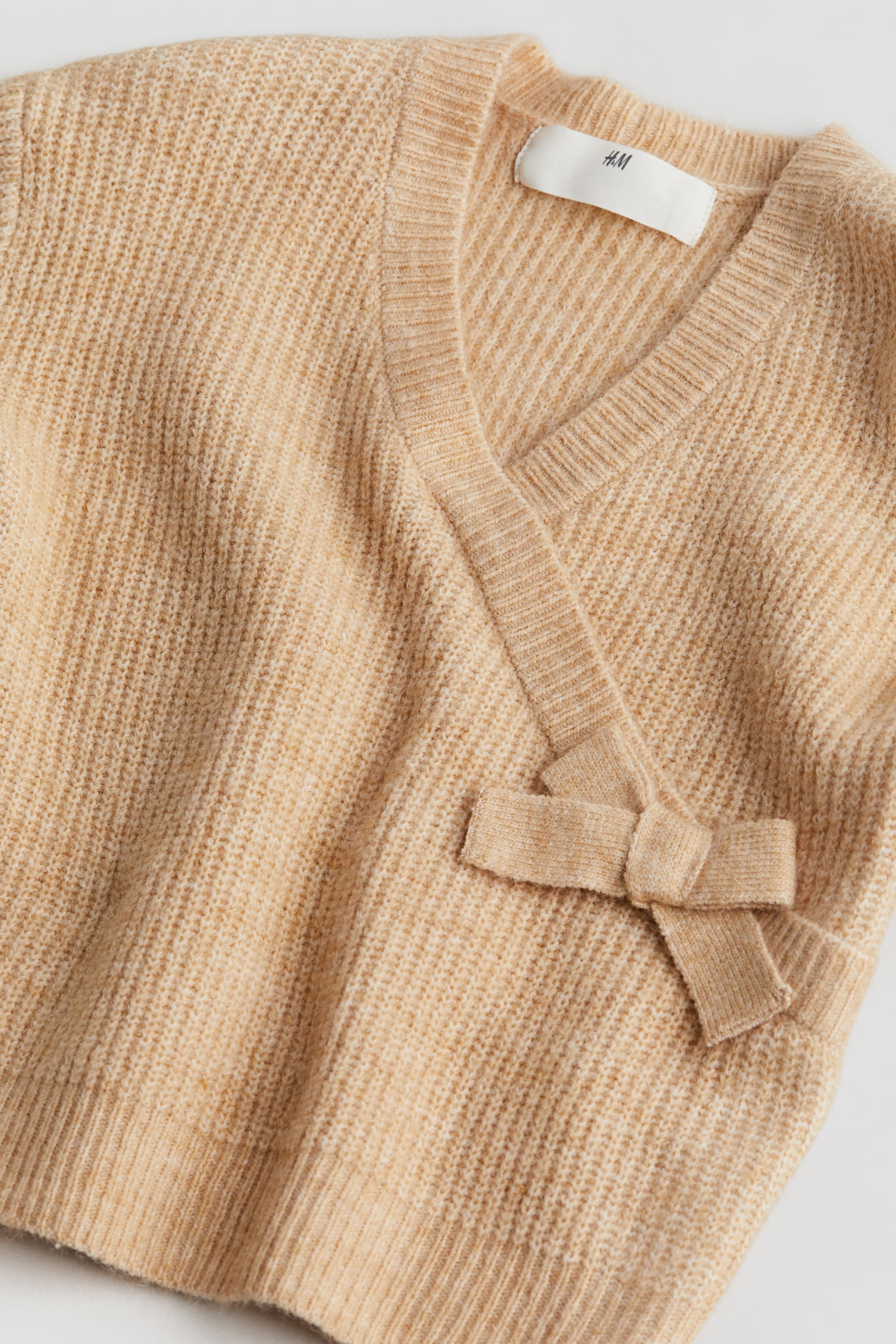 Bow Detail Sweater - Beige/Light pink - 4