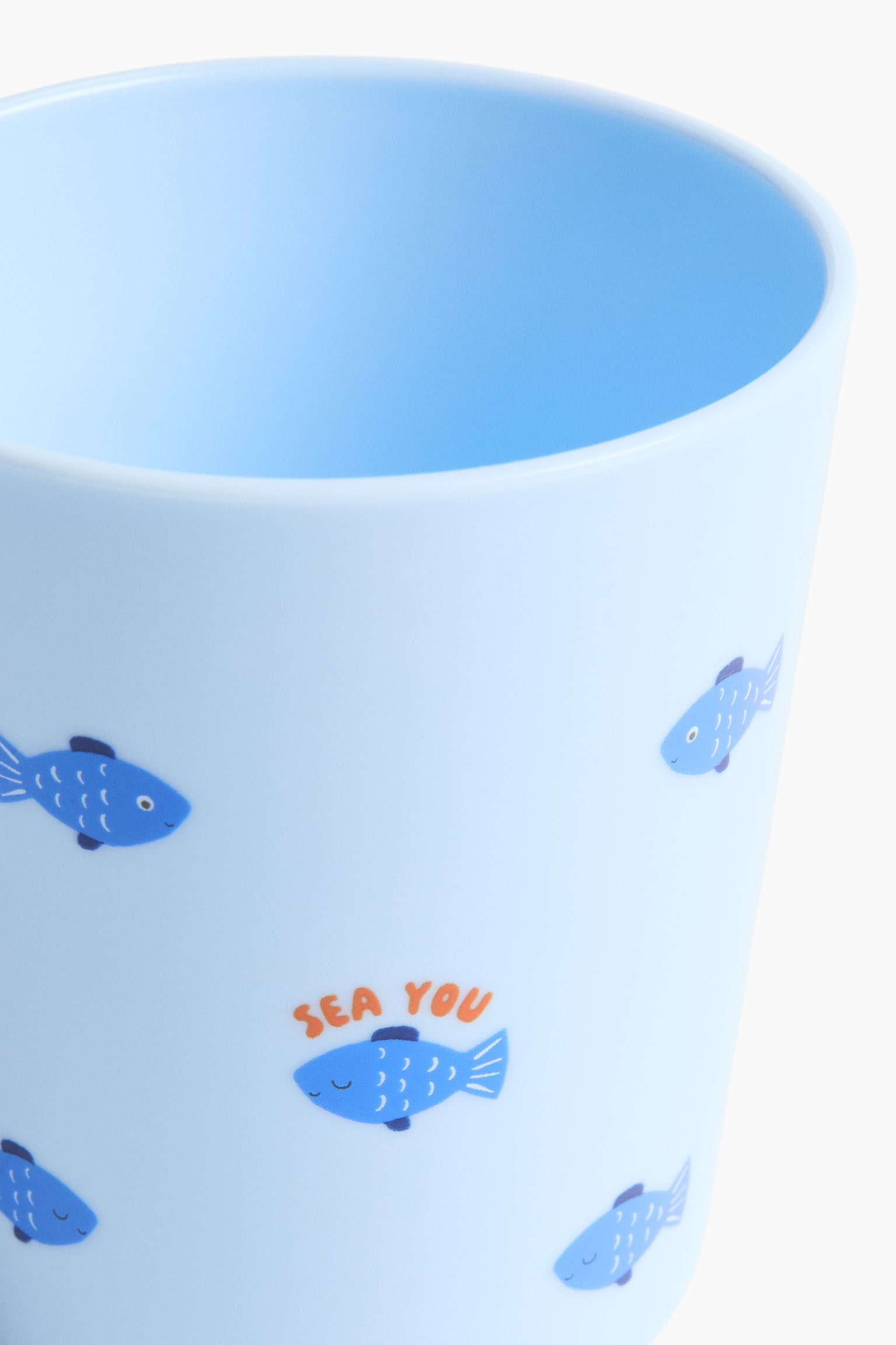 Printed children's mug - Light blue/Fish/Light yellow/Oranges - 4