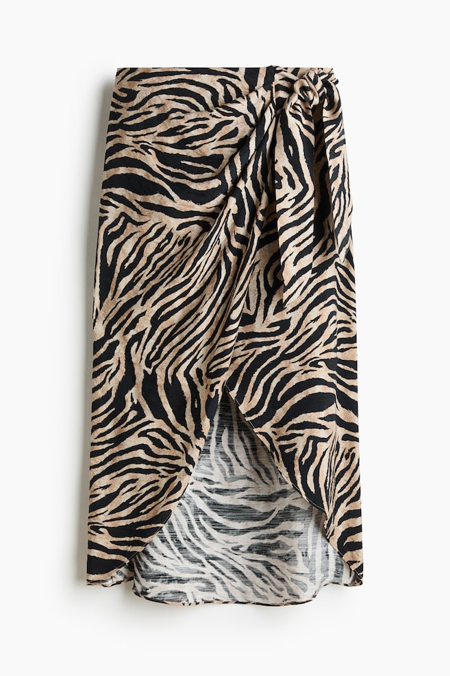Wrap Skirt - Beige/zebra print - 1