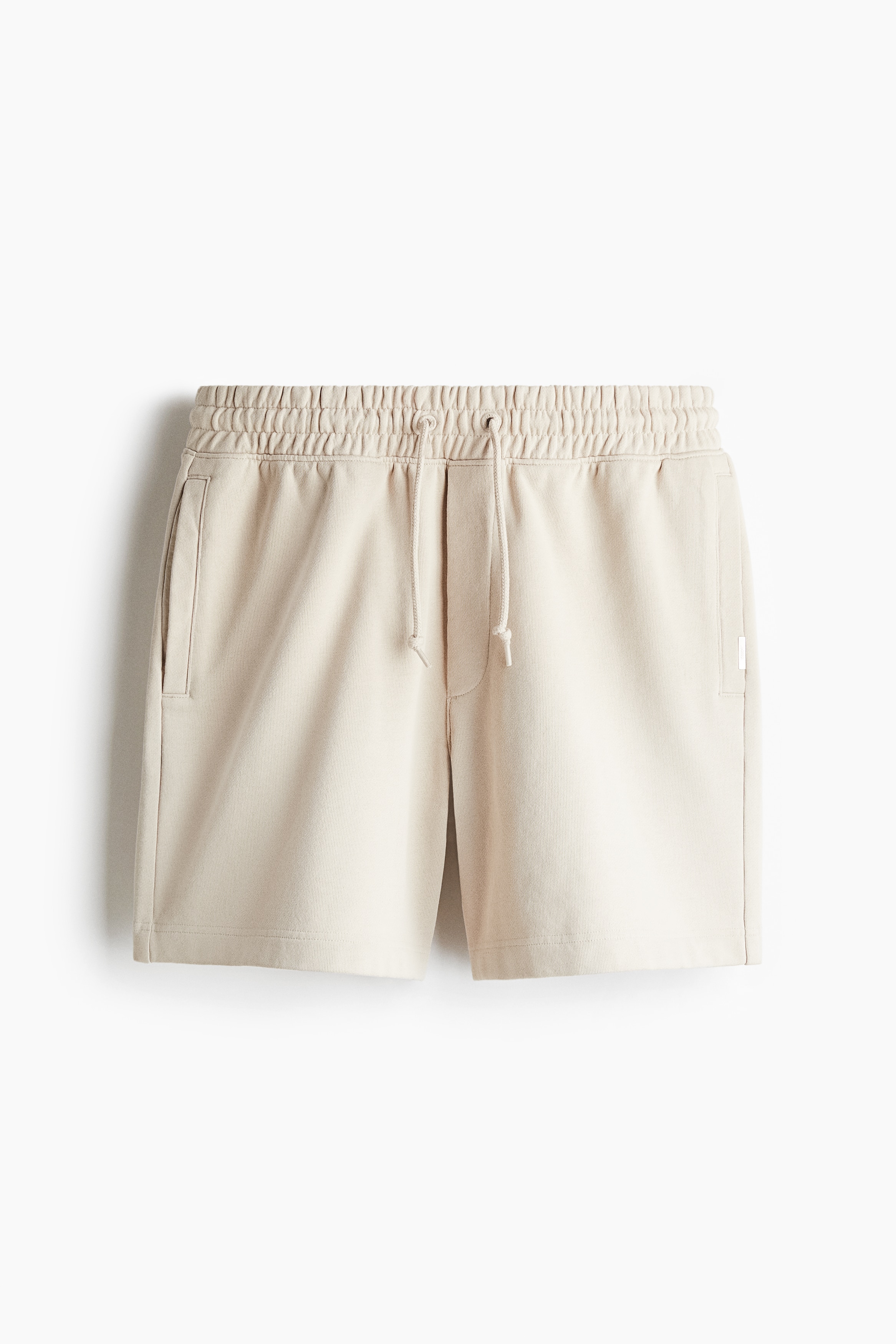 Calções sweat em algodão Relaxed Fit - Bege claro/Cinzento escuro