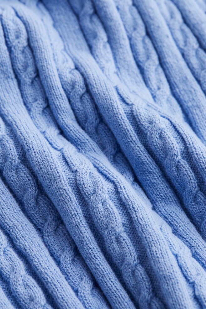 Cable-knit skirt-Light blue - 2