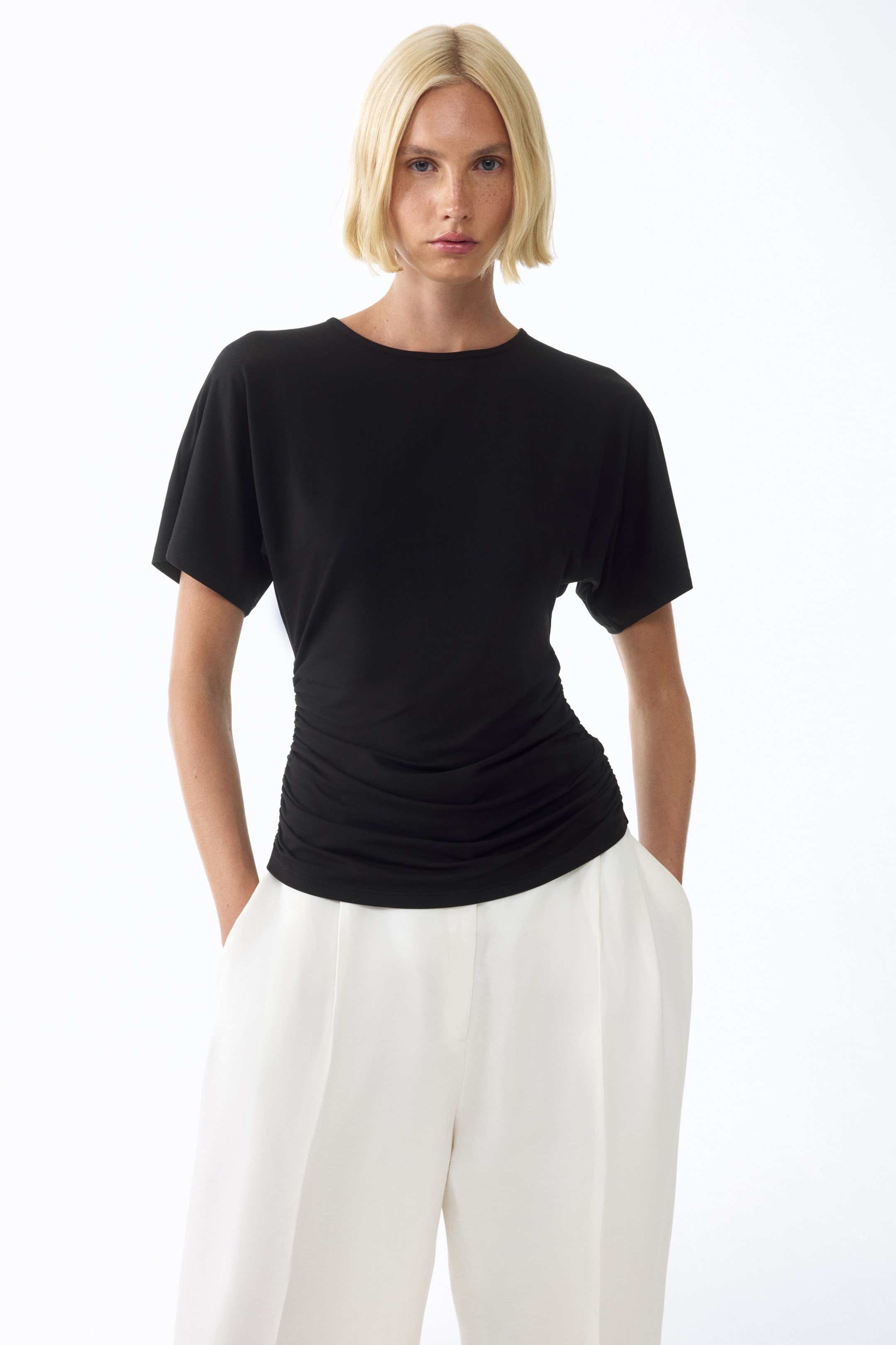 Draped Jersey Top