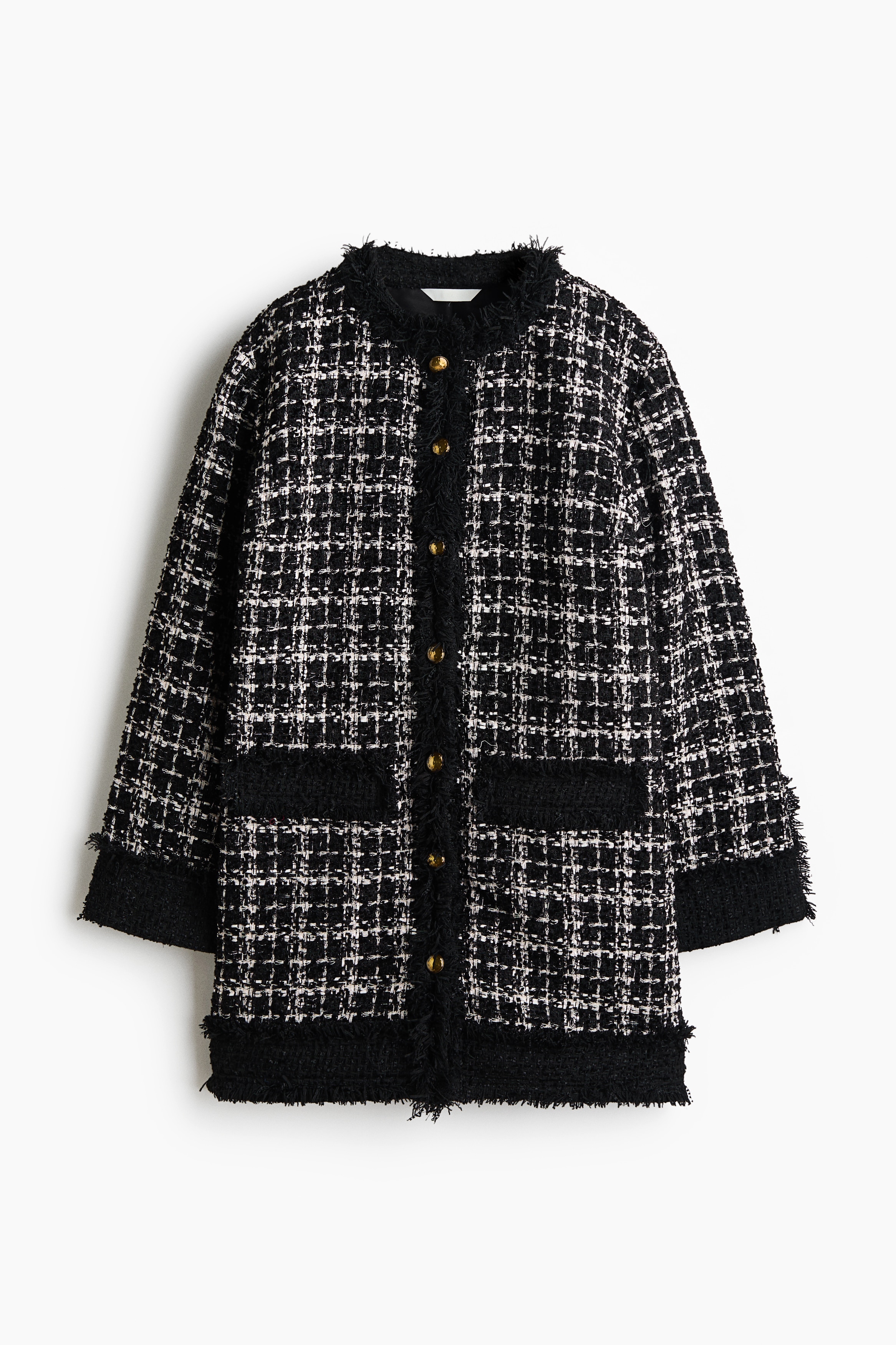 ΠμονÏÎλα ÏοÏάει Îνα μαÏÏο και λεÏ
ÎºÏ Ïακάκι αÏÏ tweed, με ανάγλÏ
Ïο καÏÏ Î¼Î¿Ïίβο και μÏÏοÏÏινή ÏειÏά διακοÏμηÏικÏν κοÏ
μÏιÏν Ïε ÏÏÏ
Ïή αÏÏÏÏÏÏη. Το Ïακάκι ÎÏει ÏÏÏ
λιζαÏιÏÏεί με ξÎÏÏια ÏÏÎ¹Ï Î¬ÎºÏÎµÏ ÏοÏ
γιακά, ÏÎ·Ï Î¼ÏÏοÏÏÎ¹Î½Î®Ï ÏαÏιλÎÏαÏ, ÏÏν ÏÏεÏÏν, ÏÏν μανÏεÏÏν και ÏοÏ
ÏελειÏμαÏοÏ.