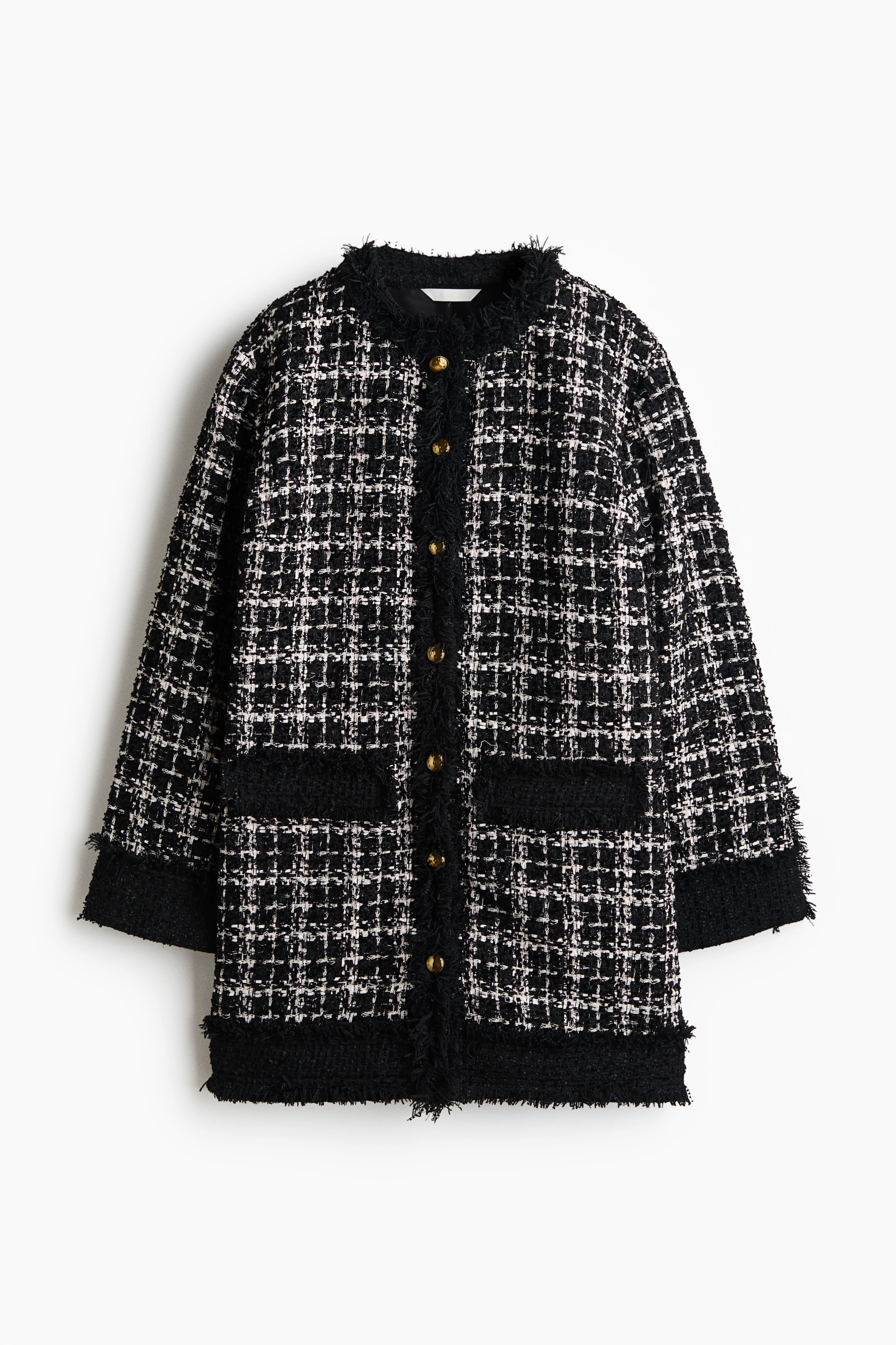 Bouclé-Weave Button-Front Dress