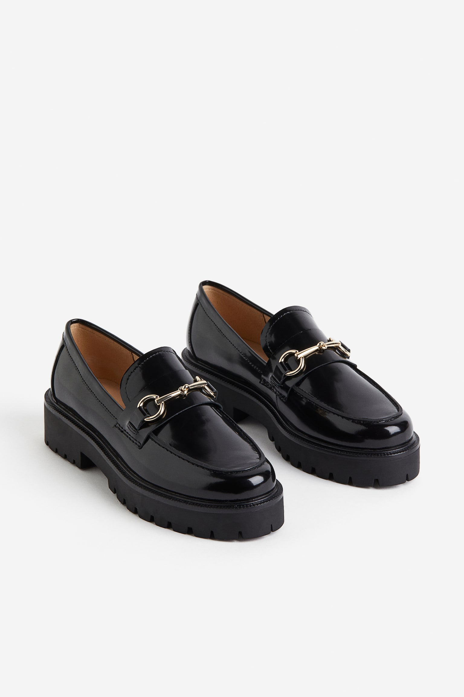 Leather Loafers - Black/Black - 4