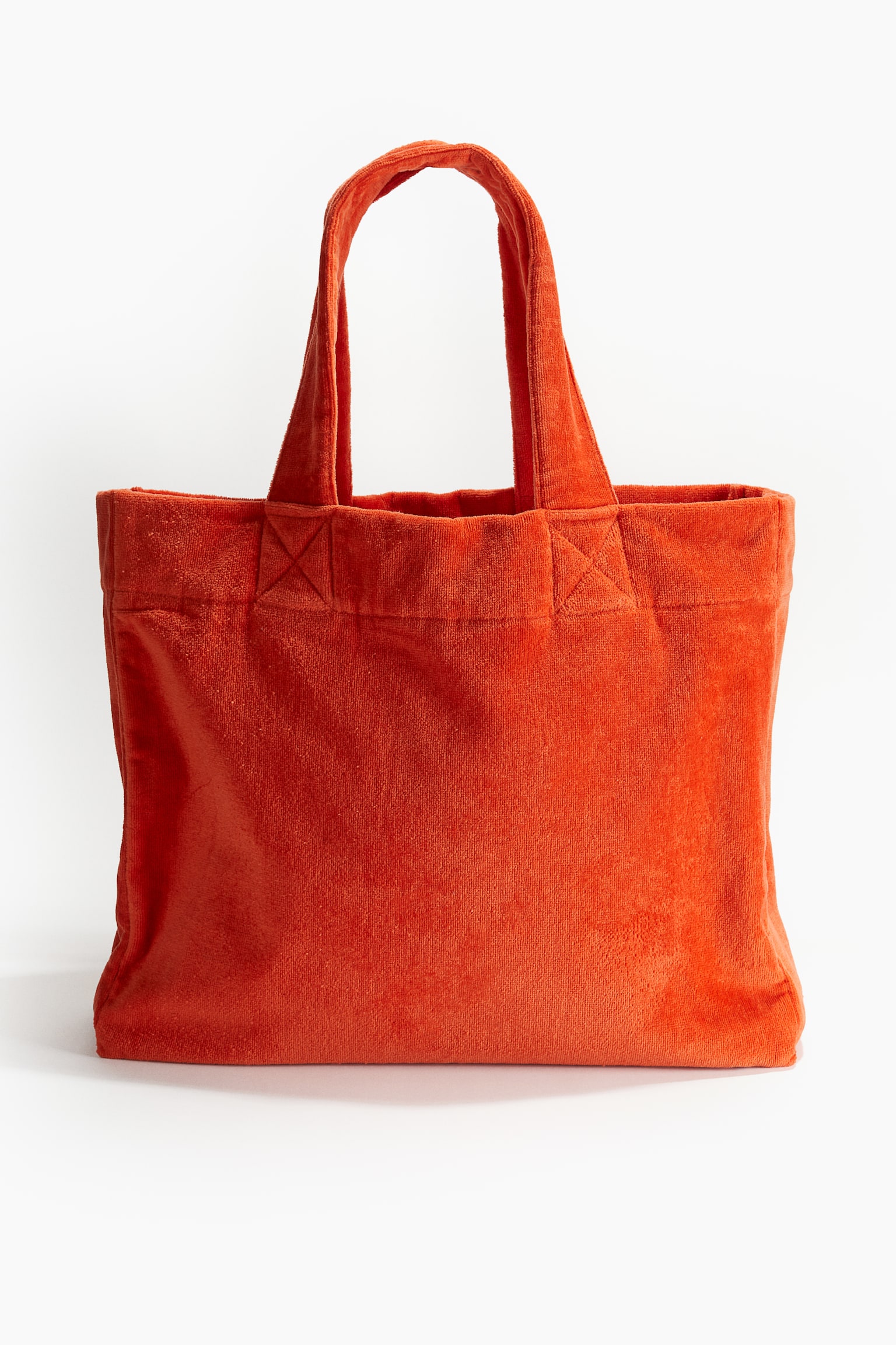 Cotton terry beach bag - Orange/Green - 1