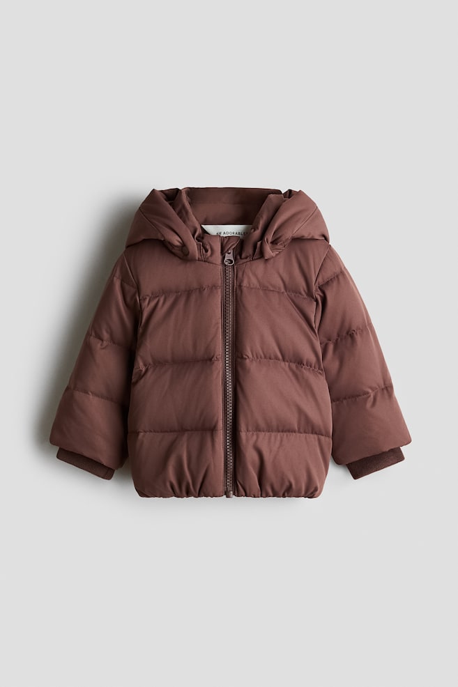 Down puffer jacket - Brown - 1