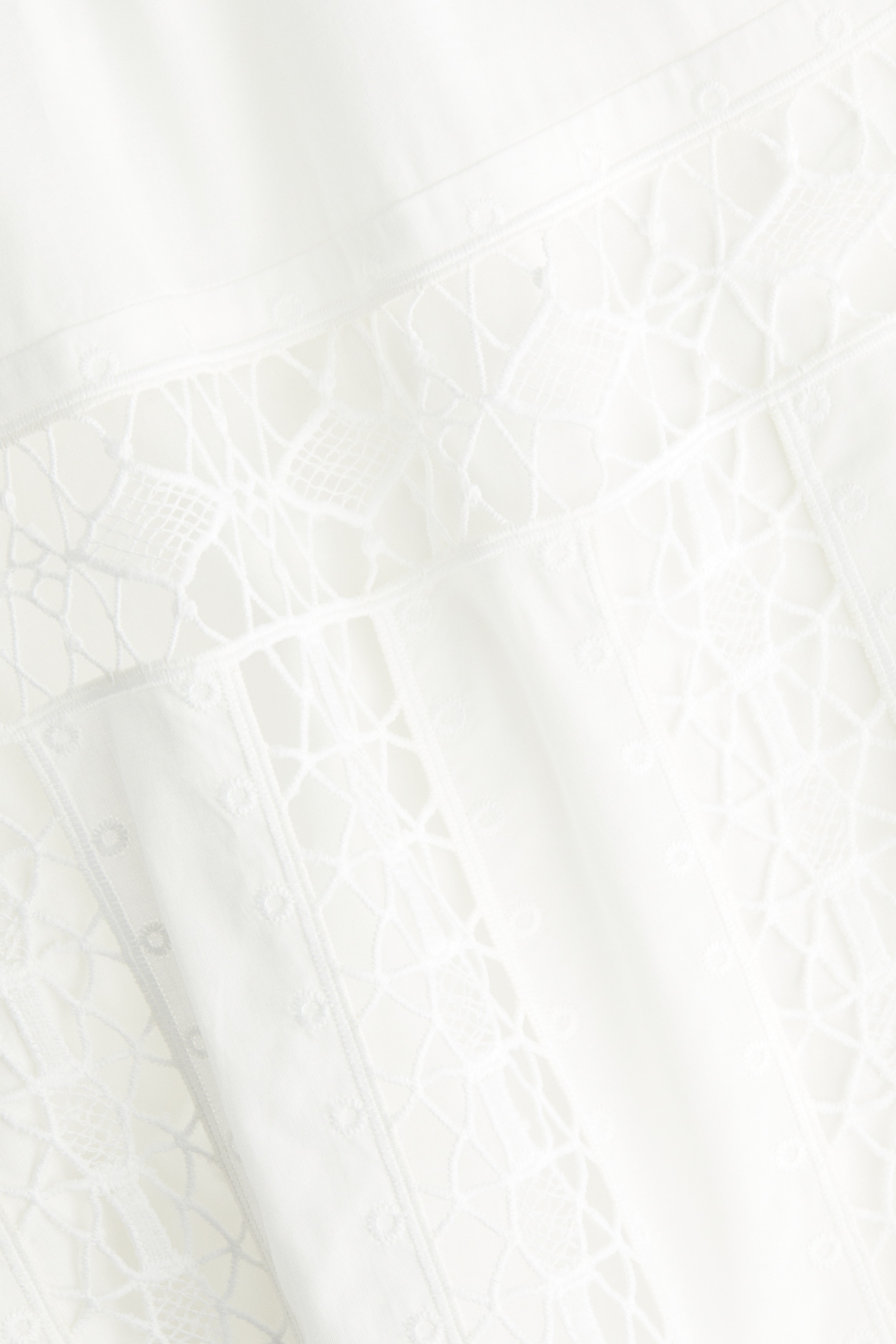 Lace-inset cotton dress