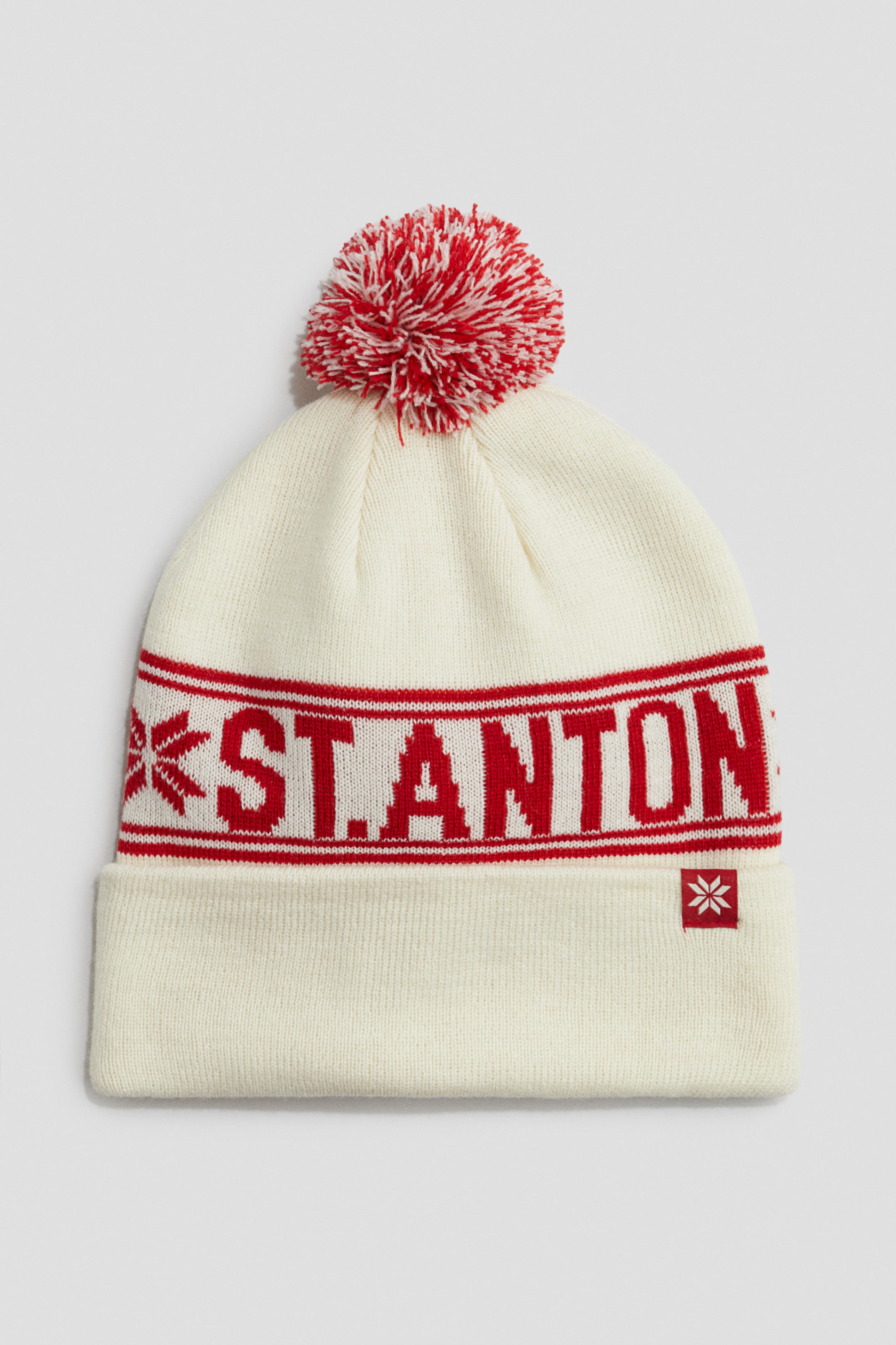 View larger image: Jacquard-Knit Pompom Beanie - Cream/St. Anton - Kids | H&M US 1