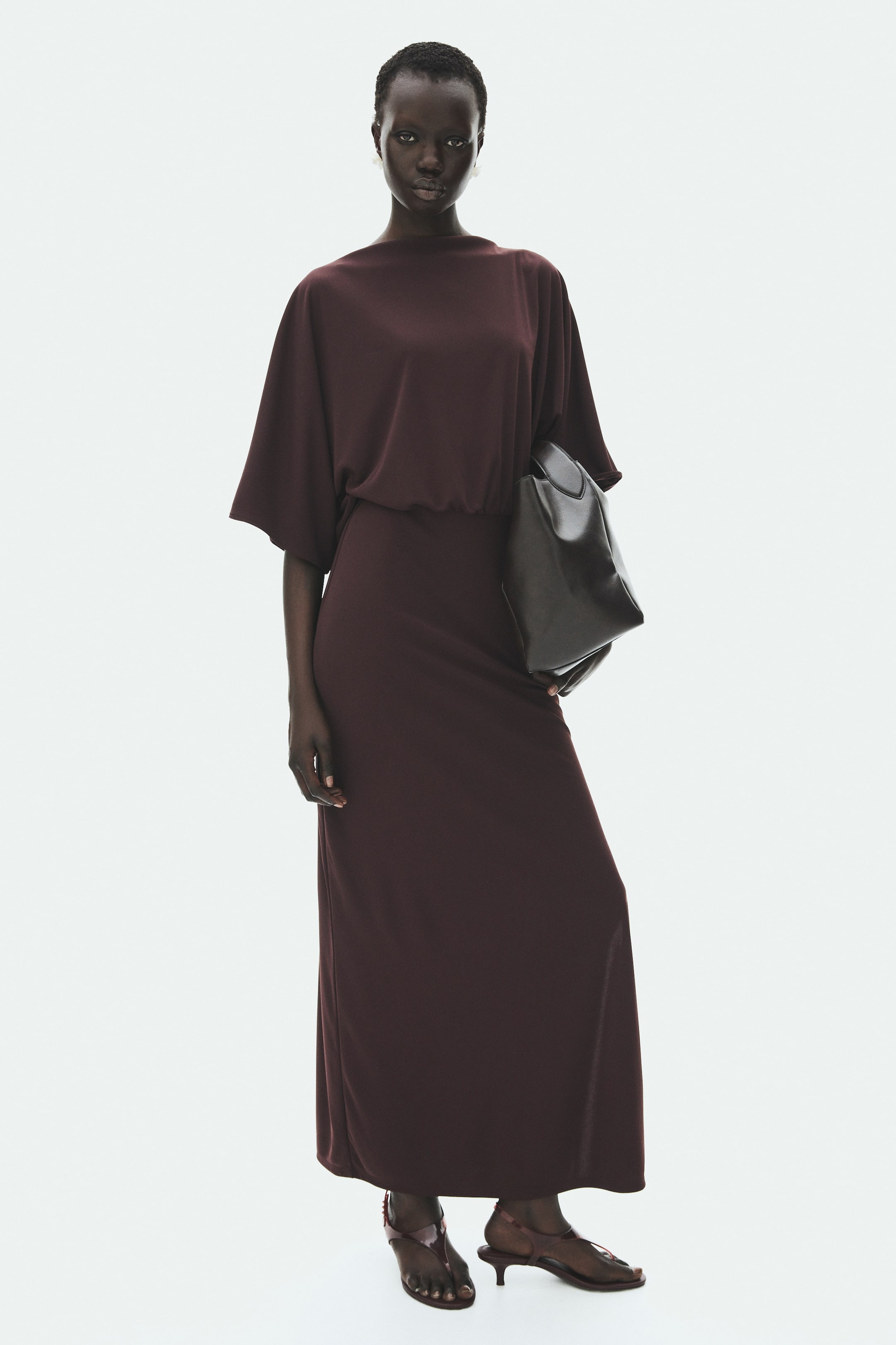 Cowl-Back Jersey Dress