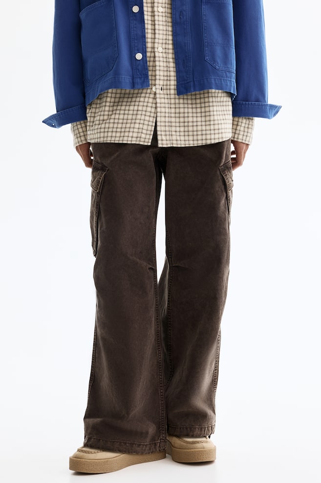 Loose-Fit Cargo Pants-Dark brown - 3