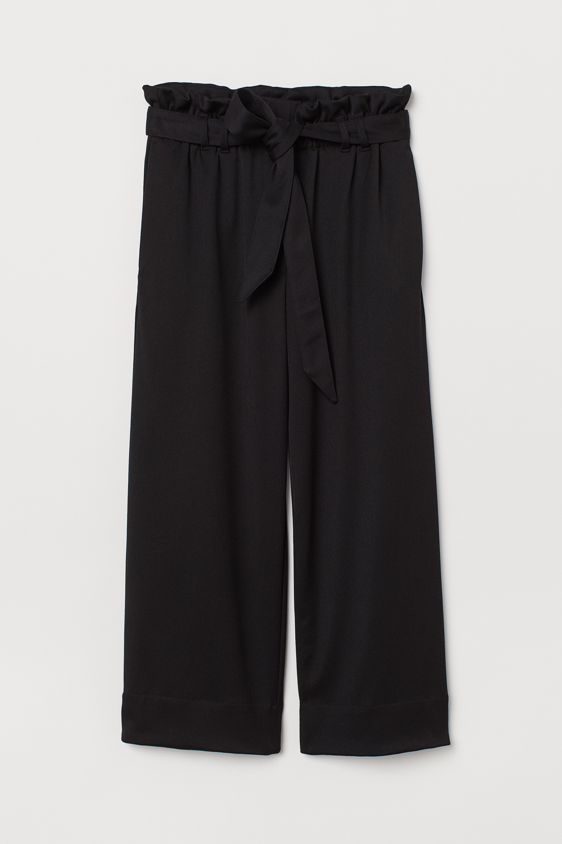 Paper bag trousers - Black - Ladies | H\u0026M