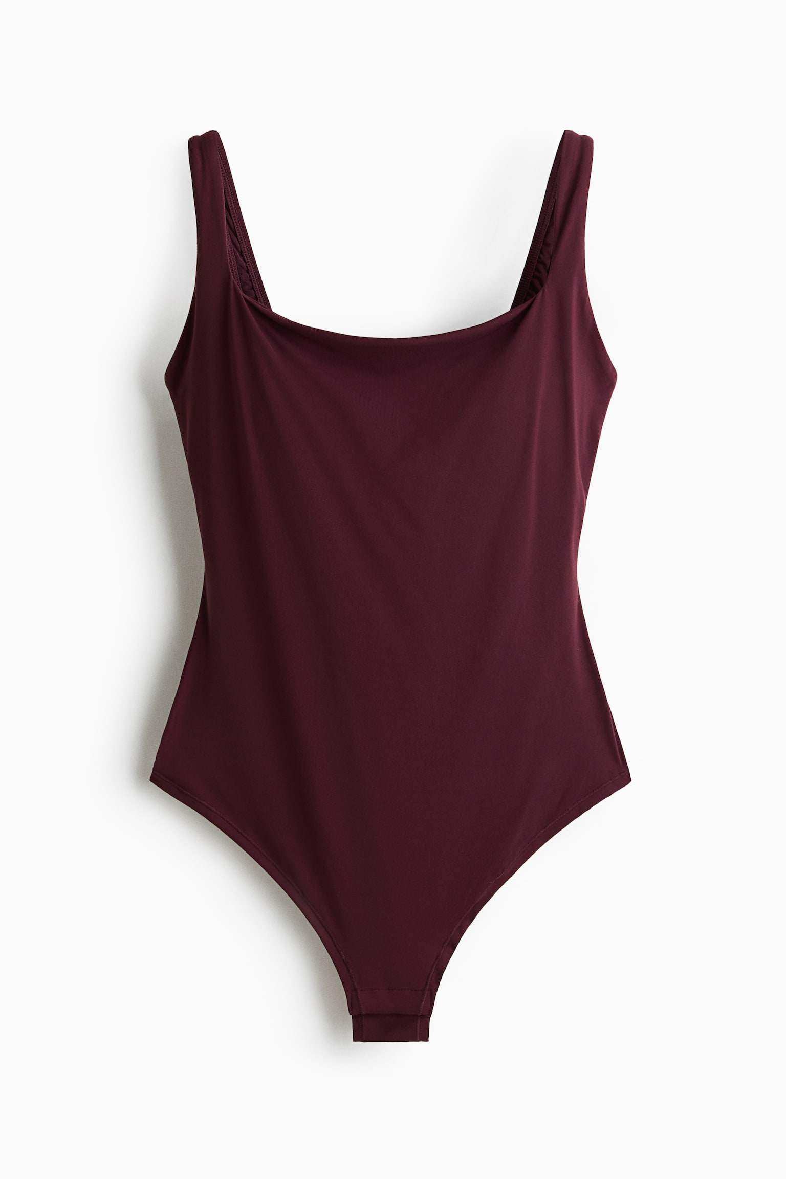 בגד גוף ממיקרופייבר עם קאפים מרופדים - Burgundy/בז' בהיר/שחור - 1