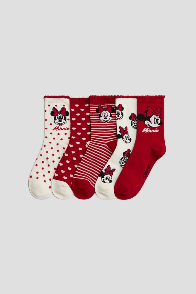 5er-Pack Socken mit Motiv - Rot/Minnie Maus/Hellrosa/Lilo & Stitch/Hellrosa/Miffy/Weiss/Hello Kitty/Hellrosa/Hello Kitty/Hellblau/Minnie Maus/Blau/Disney/Lila/Gabby's Dollhouse/Hellrosa/Lilo & Stitch/Hellrosa/Bluey/Hellblau/Eiskönigin - 1