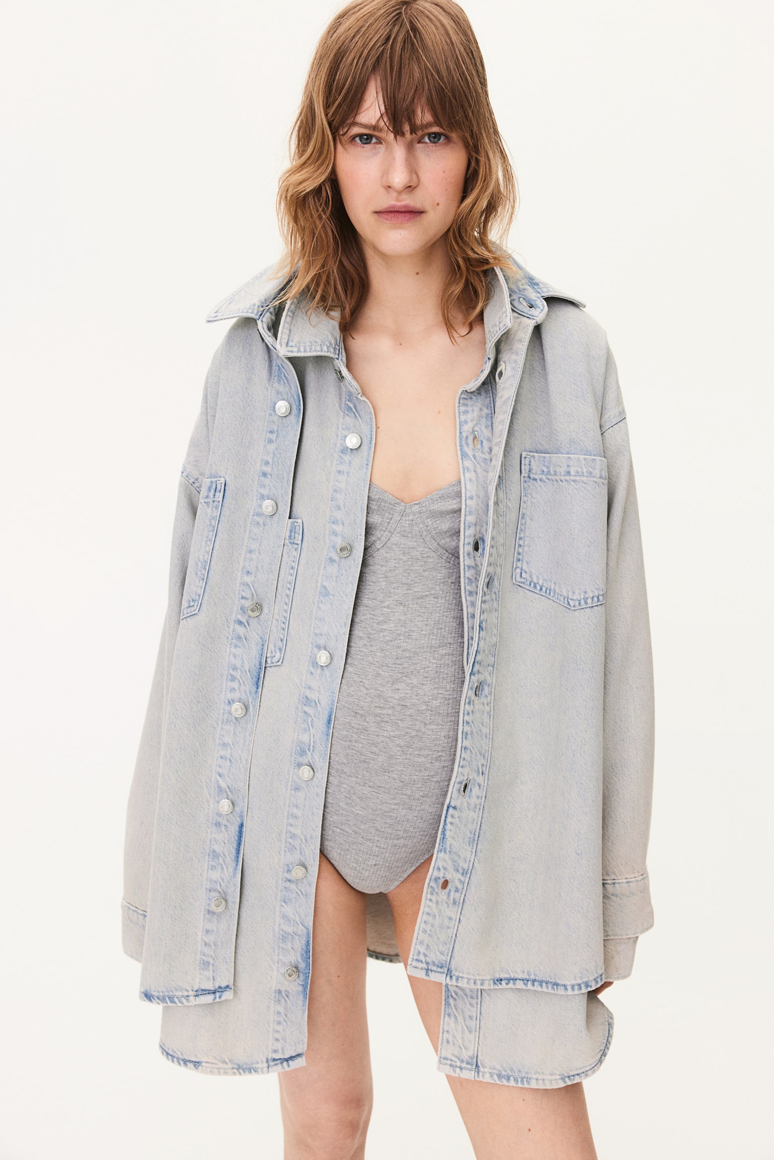 Feather Soft Denim shirt - Pale denim blue/Dark denim blue/Light grey/Light denim blue/Pale denim blue/Light denim blue/White/Pale denim blue - 5