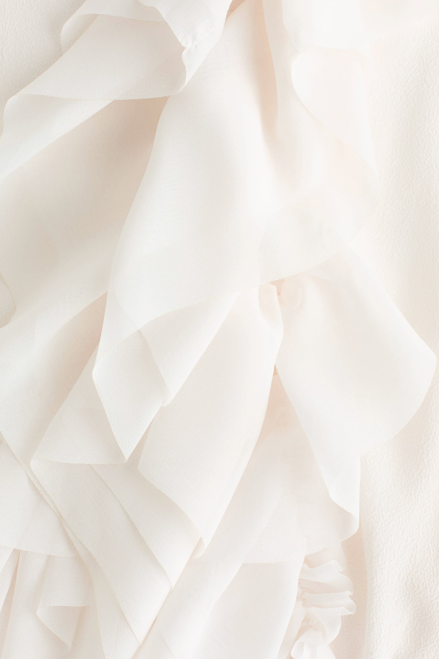 Женская блузка H&M Ruffle-Trimmed Blouse, цвет: Кремовый — фото 7