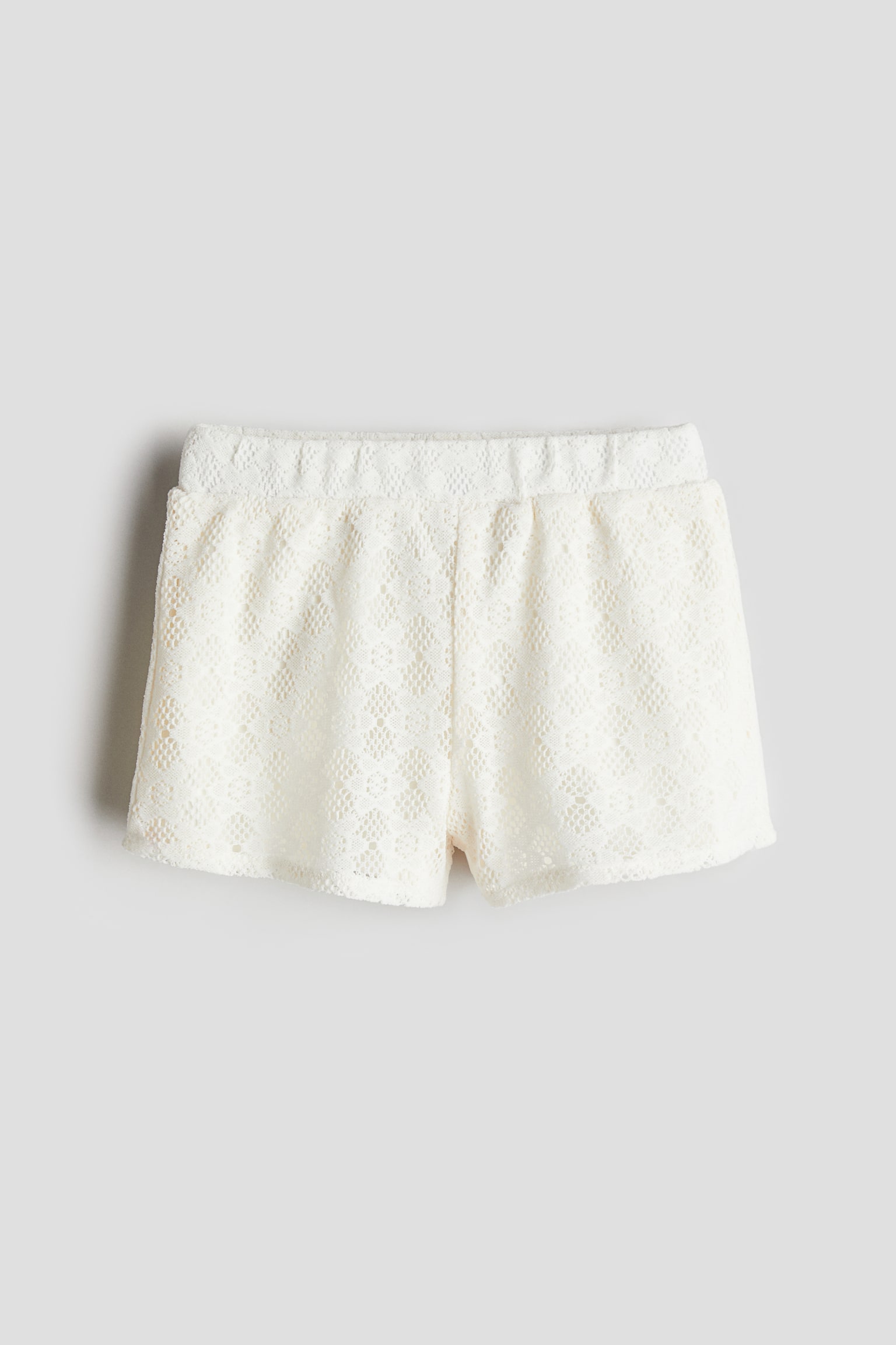 Pull-on shorts - Natural white/Dark grey/Terracotta - 1