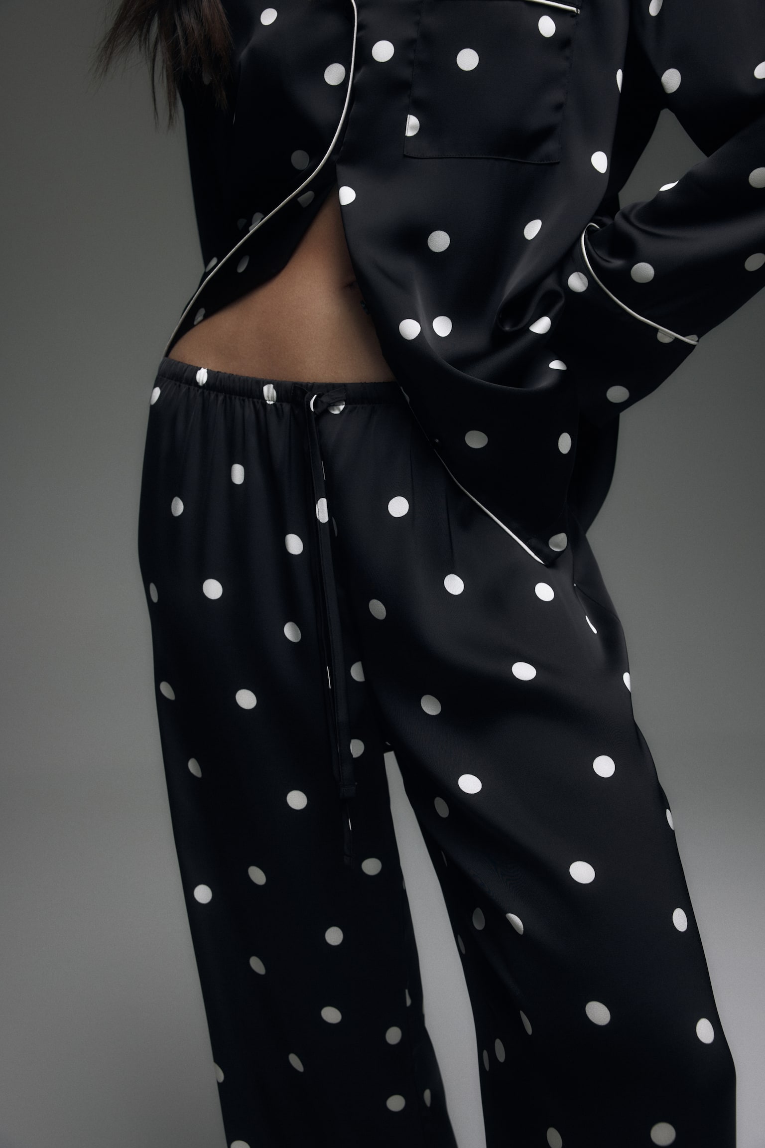 Satin pyjamas - Black/Polka dot/Dark blue/Light blue/Striped - 4