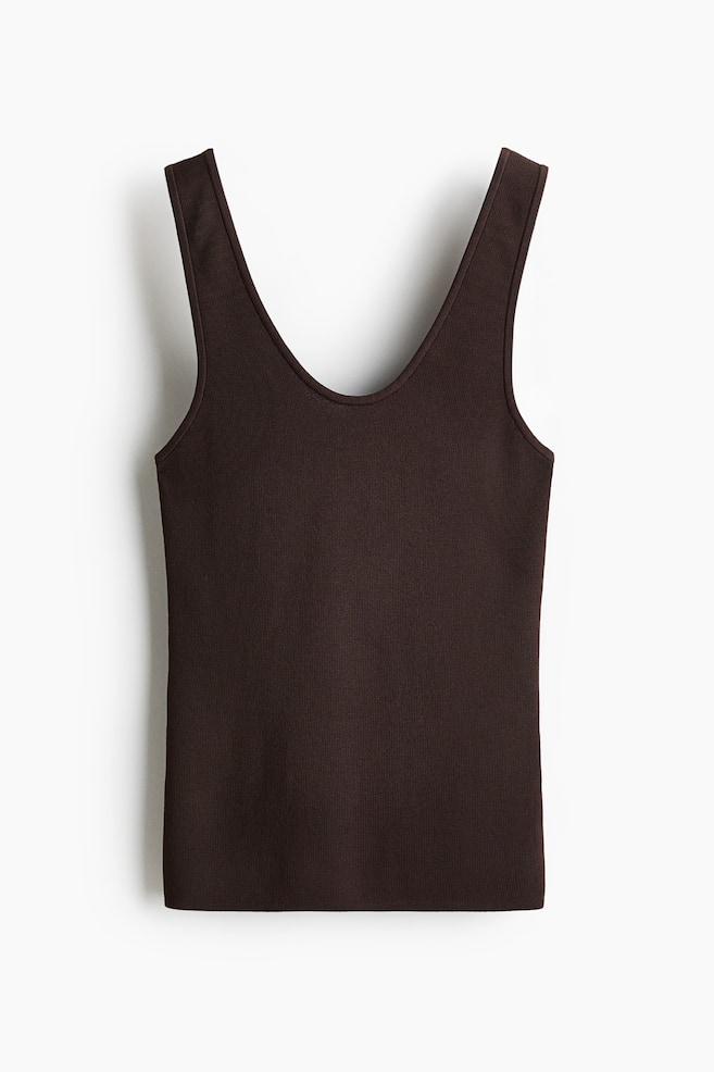 Knit Tank Top - Dark brown/Light yellow/Light peach/White/Black - 1