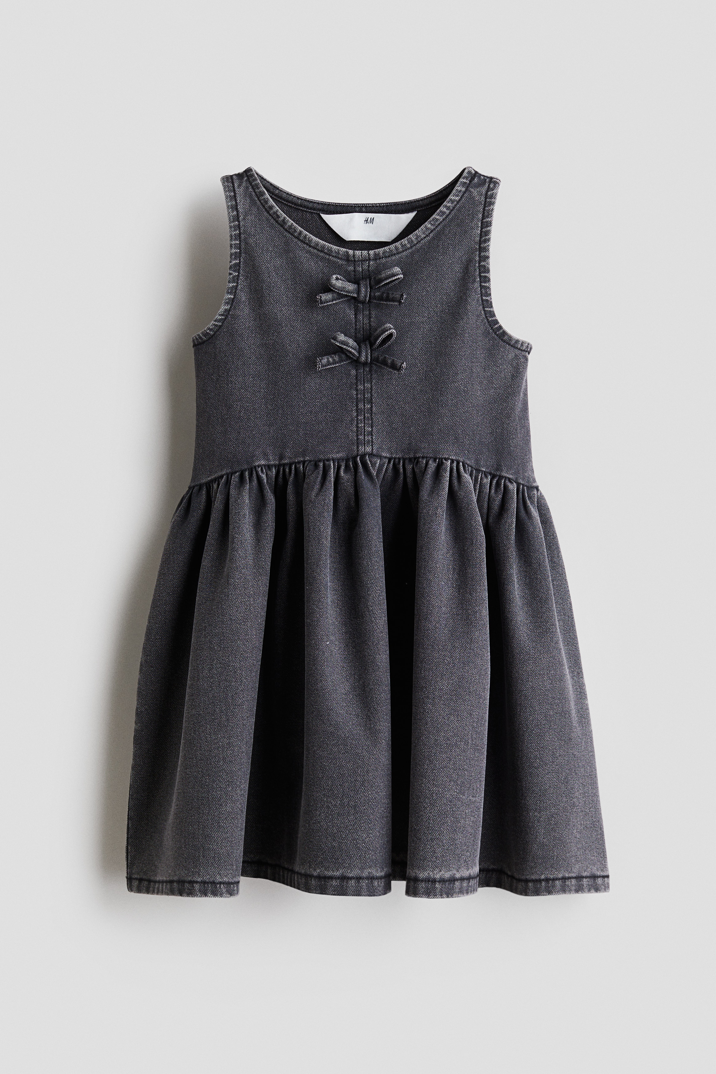 Kjole i denimlook - Mørk grå