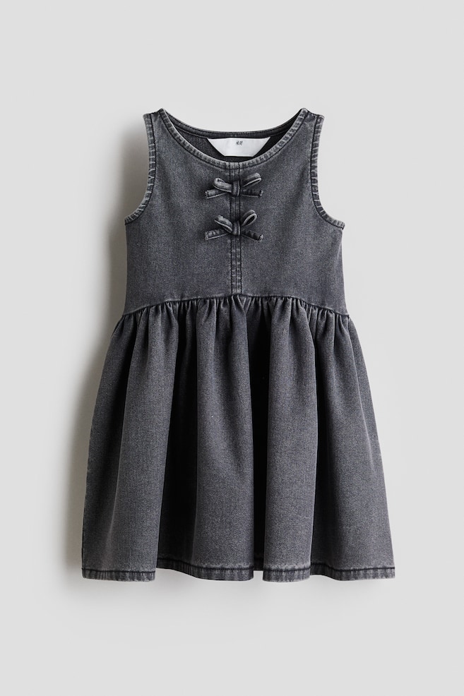 Kjole i denimlook - Mørk grå - 1
