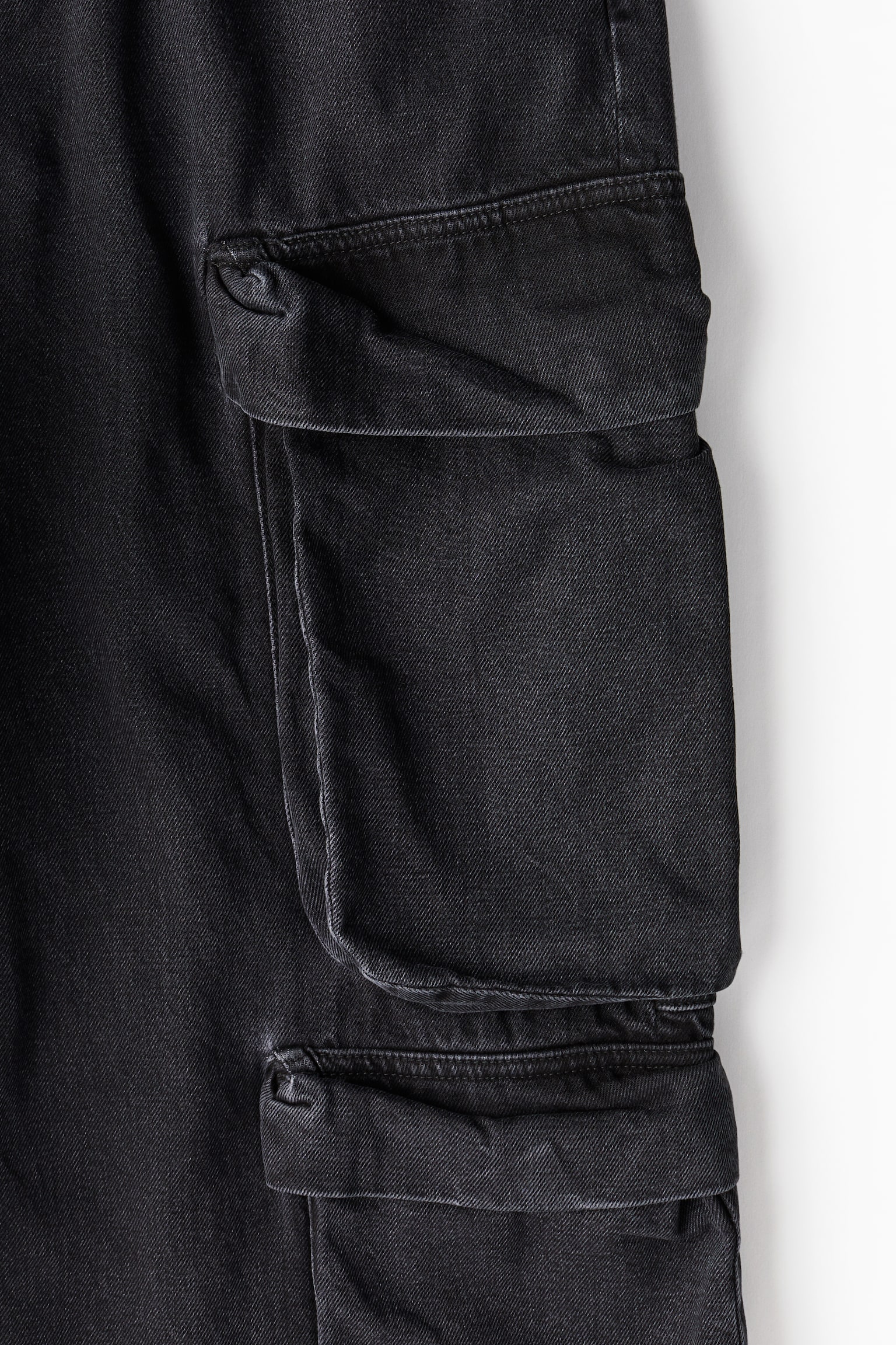 Baggy Cargo Jeans - Denim black/Denim beige - 4