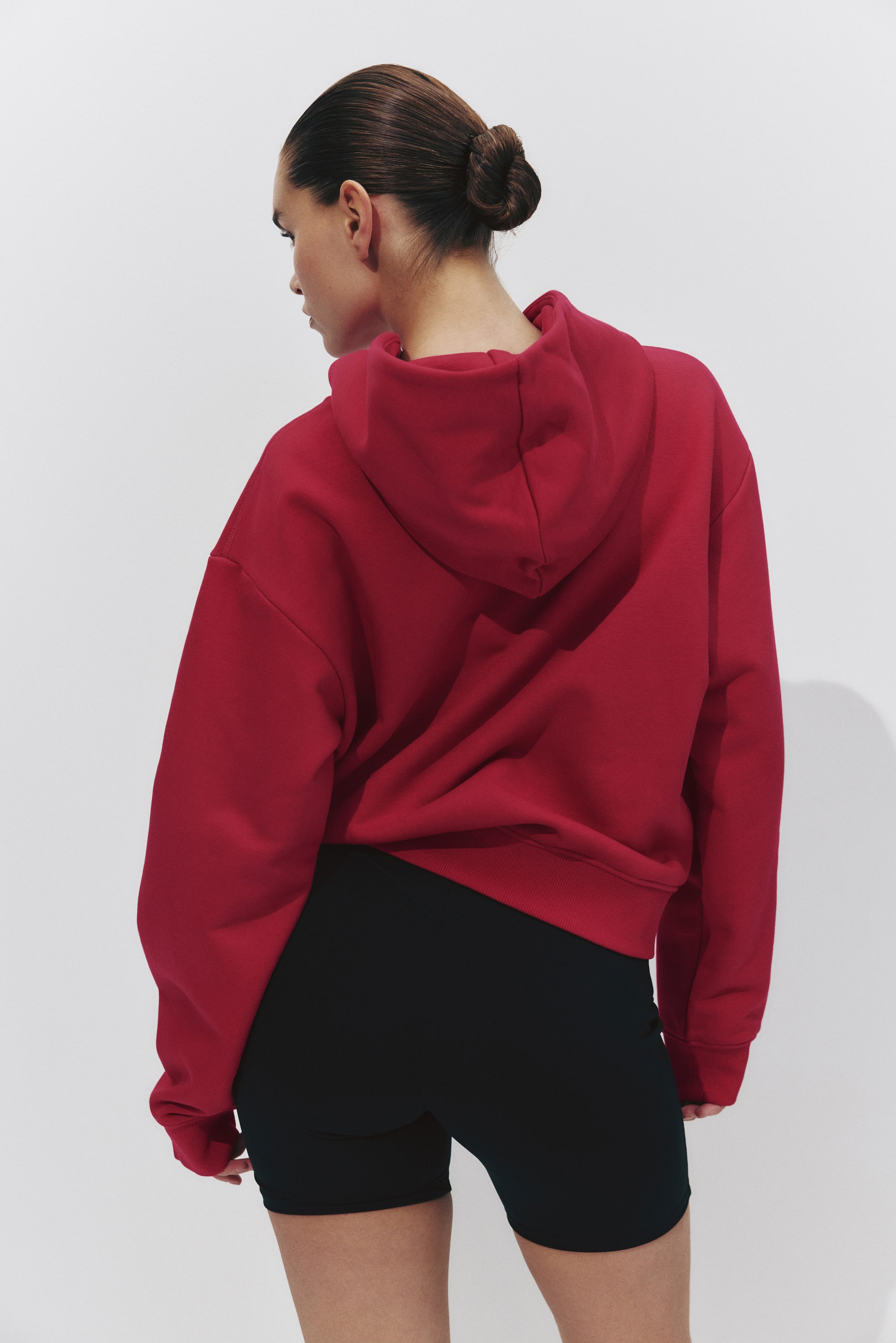 이미지 확대 보기: 스포츠 후드티 루즈핏 - 브라이트 레드 - 여성 | H&M KR 4