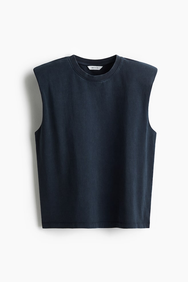 Tanktop mit Schulterpolstern - Schwarz/Washed out - 1