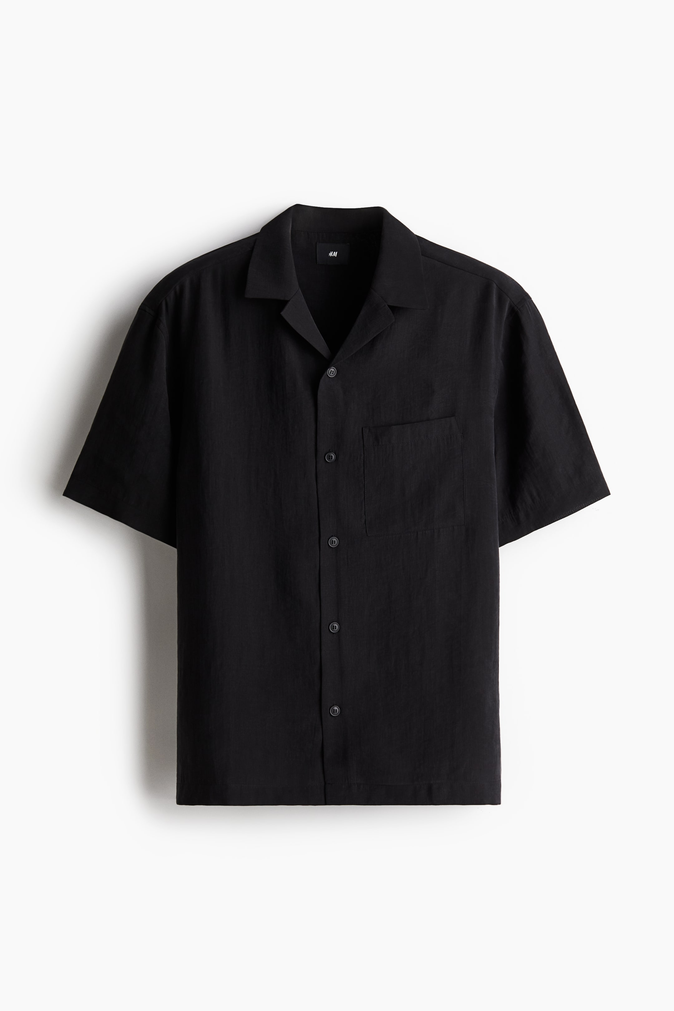 Regular Fit Lyocell-blend Resort Shirt - Black - Men | H&M US