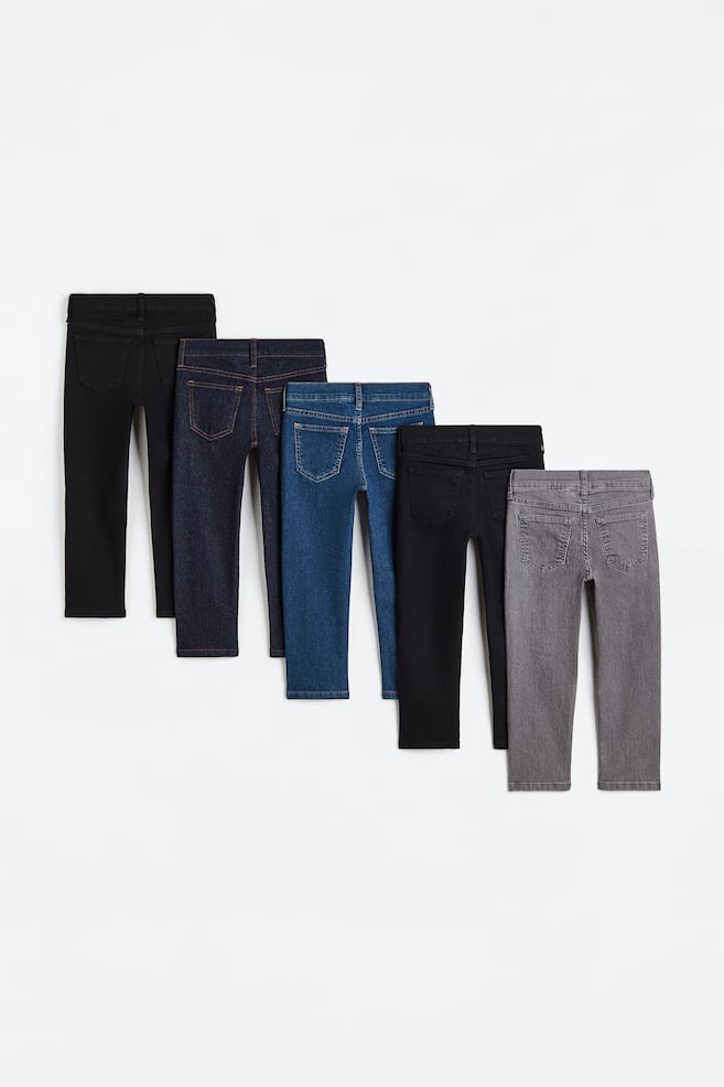 5-pack Slim Fit Jeans - Black/Denim blue/Denim blue/Black - 3