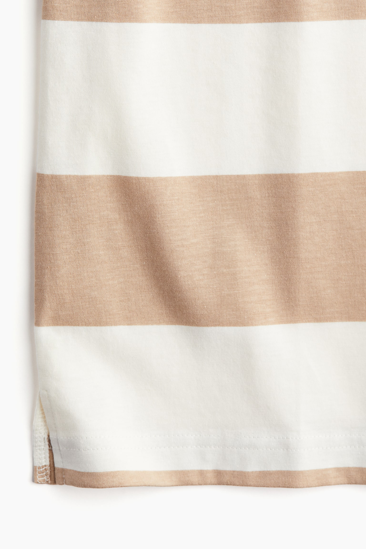 Oversized polo shirt - White/Beige striped/Navy blue/Striped - 6