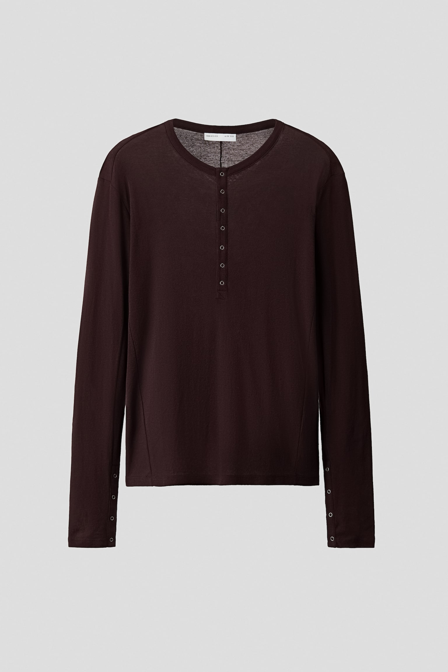 Bawełniany top henley Slim Fit - Ciemnobrązowy/Czarny/Ciemna zieleń khaki/Jasnoszary - 1