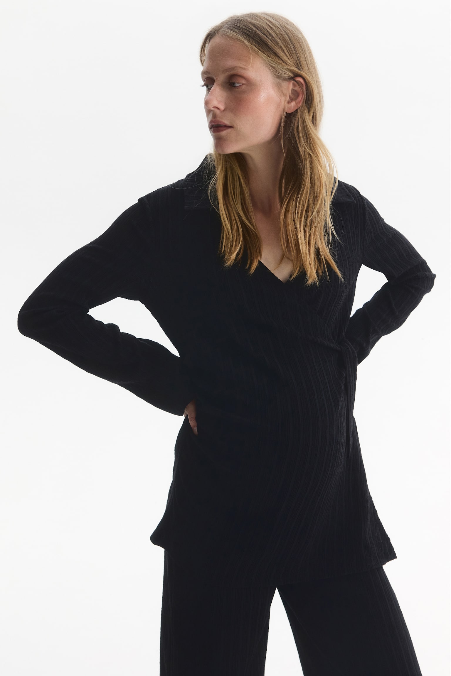 H&M Mama 2-Piece Textured Jersey Set, цвет: Чёрный — фото 3