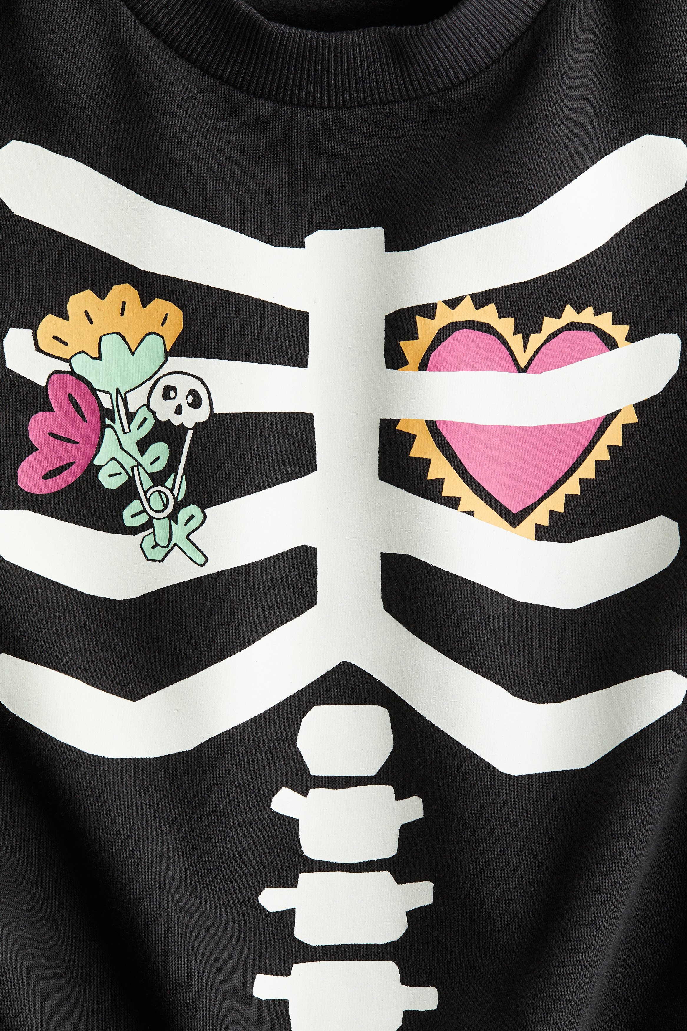 Sweatshirt with Printed Motif - Black/heart - Kids | H&M US