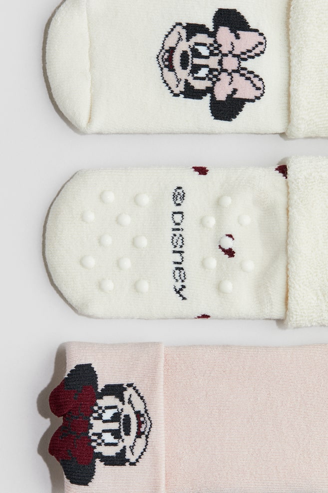 Set de 3 perechi de șosete flaușate-Roz-deschis/Minnie Mouse - 3