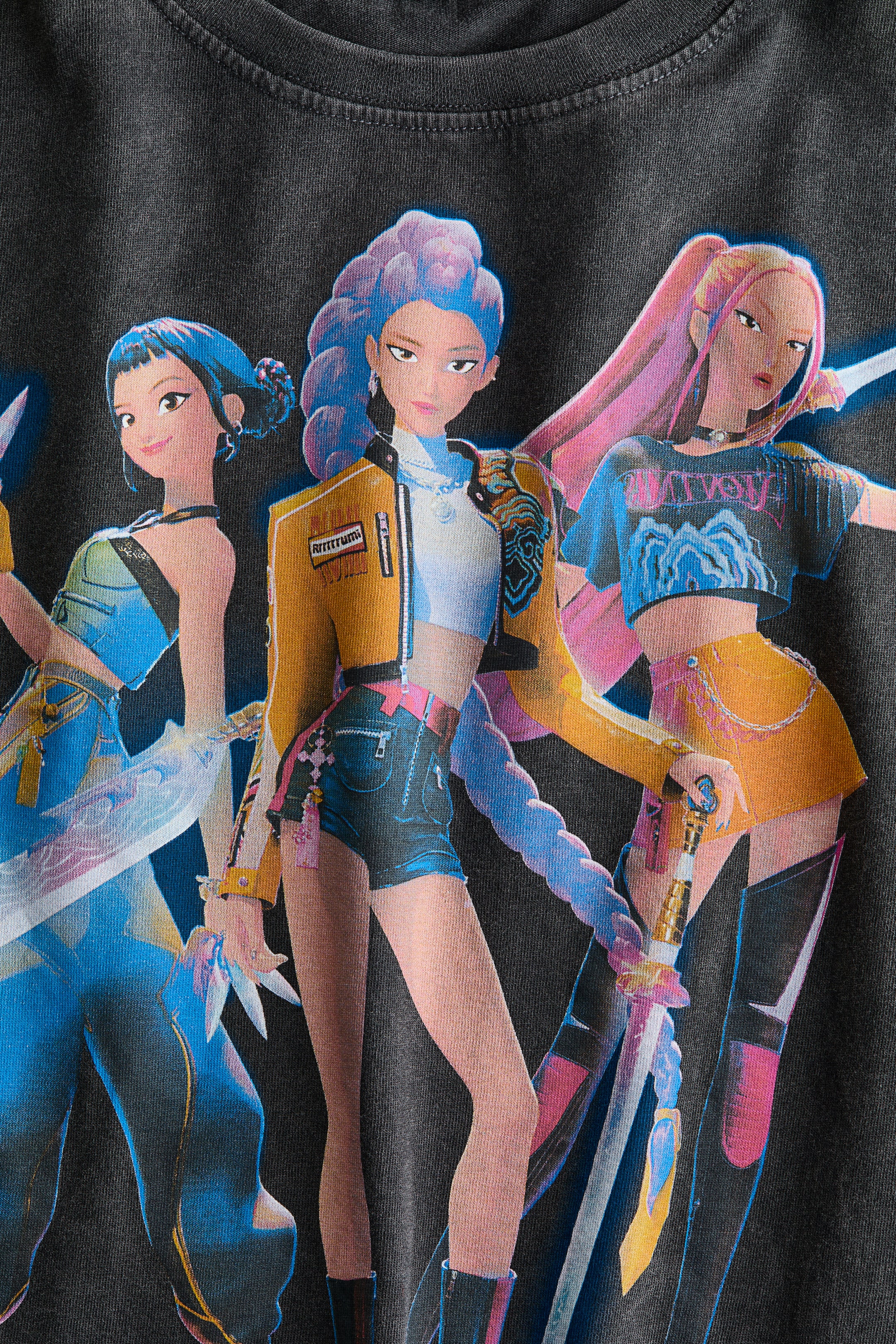 T-Shirt Manches Courtes K-Pop Demon Hunters Enfants - Col Rond Graphique Mode Garçon Fille