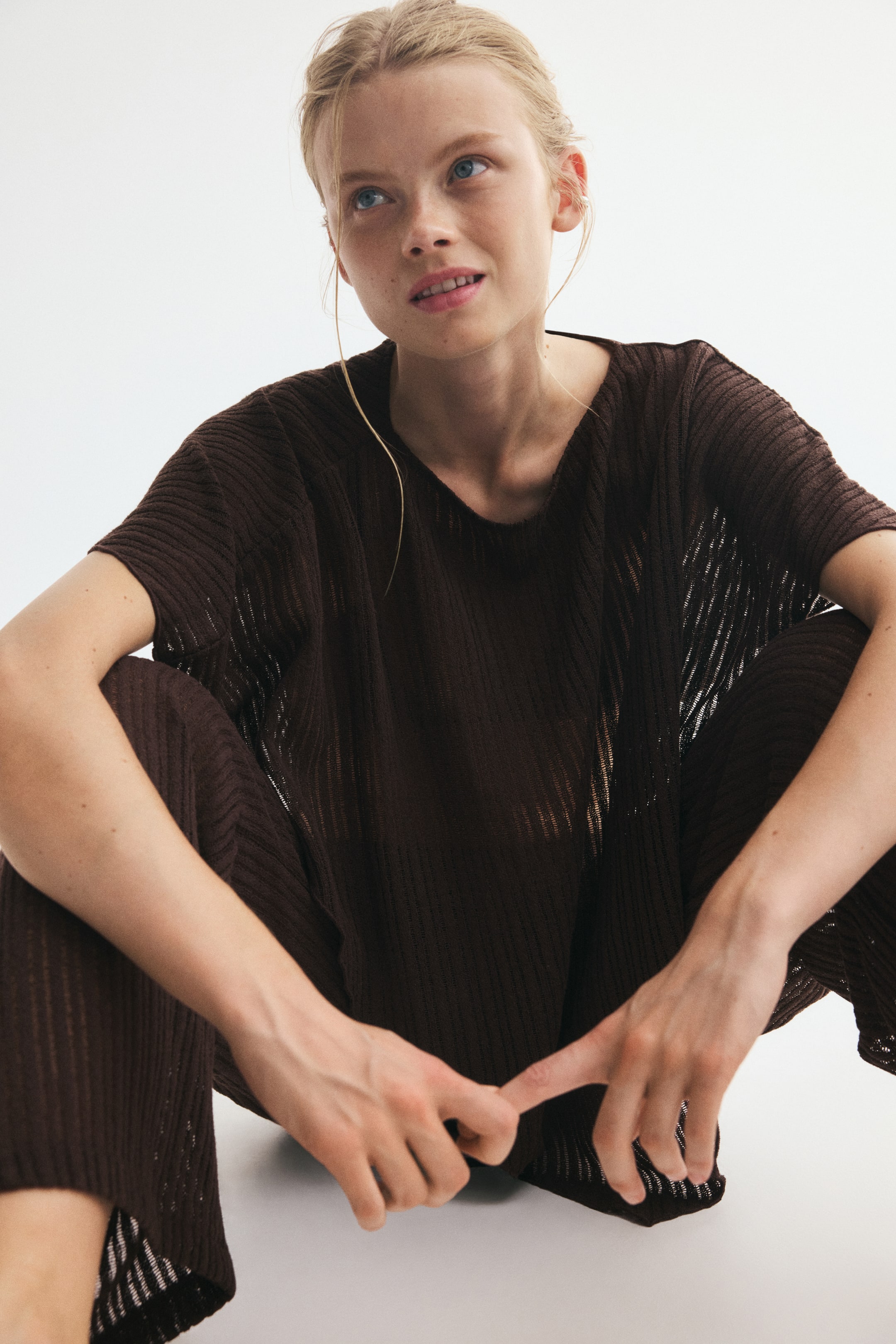 Pantalon en tricot côtelé