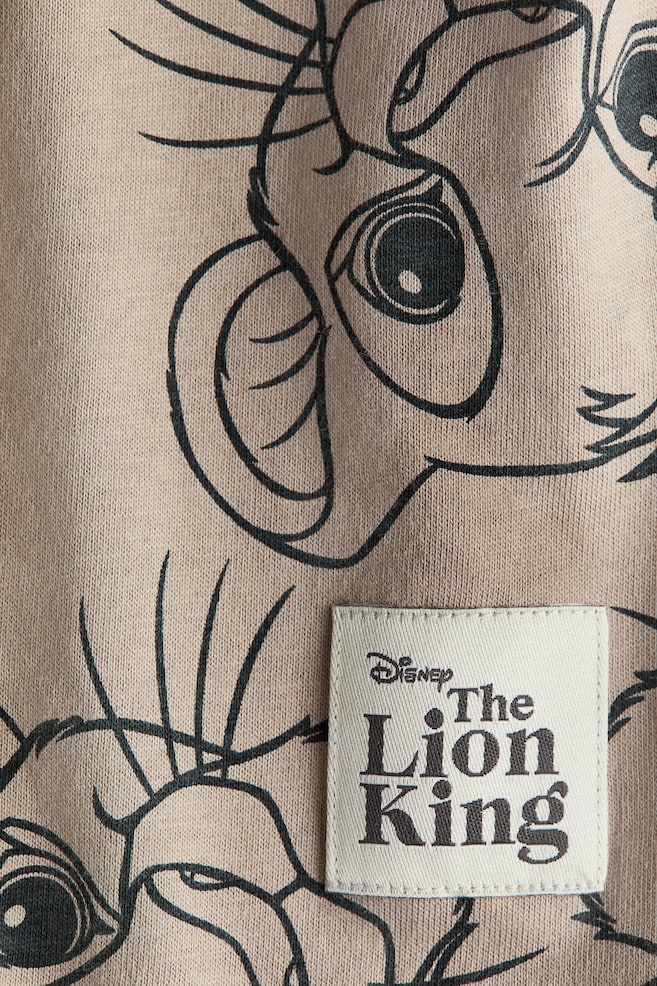 Printed Cotton T-Shirt-Beige/The Lion King - 2